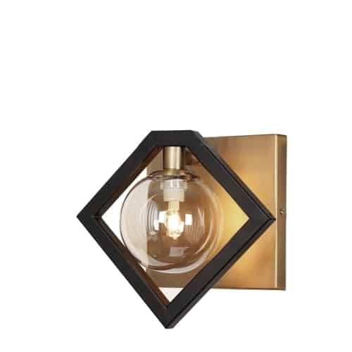 1LT Halgn Wall Sconce MB & VB w/ Champagne Glass