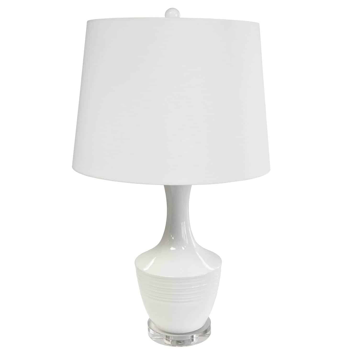 1LT Incandescent Table Lamp, WH w/ WH Shade