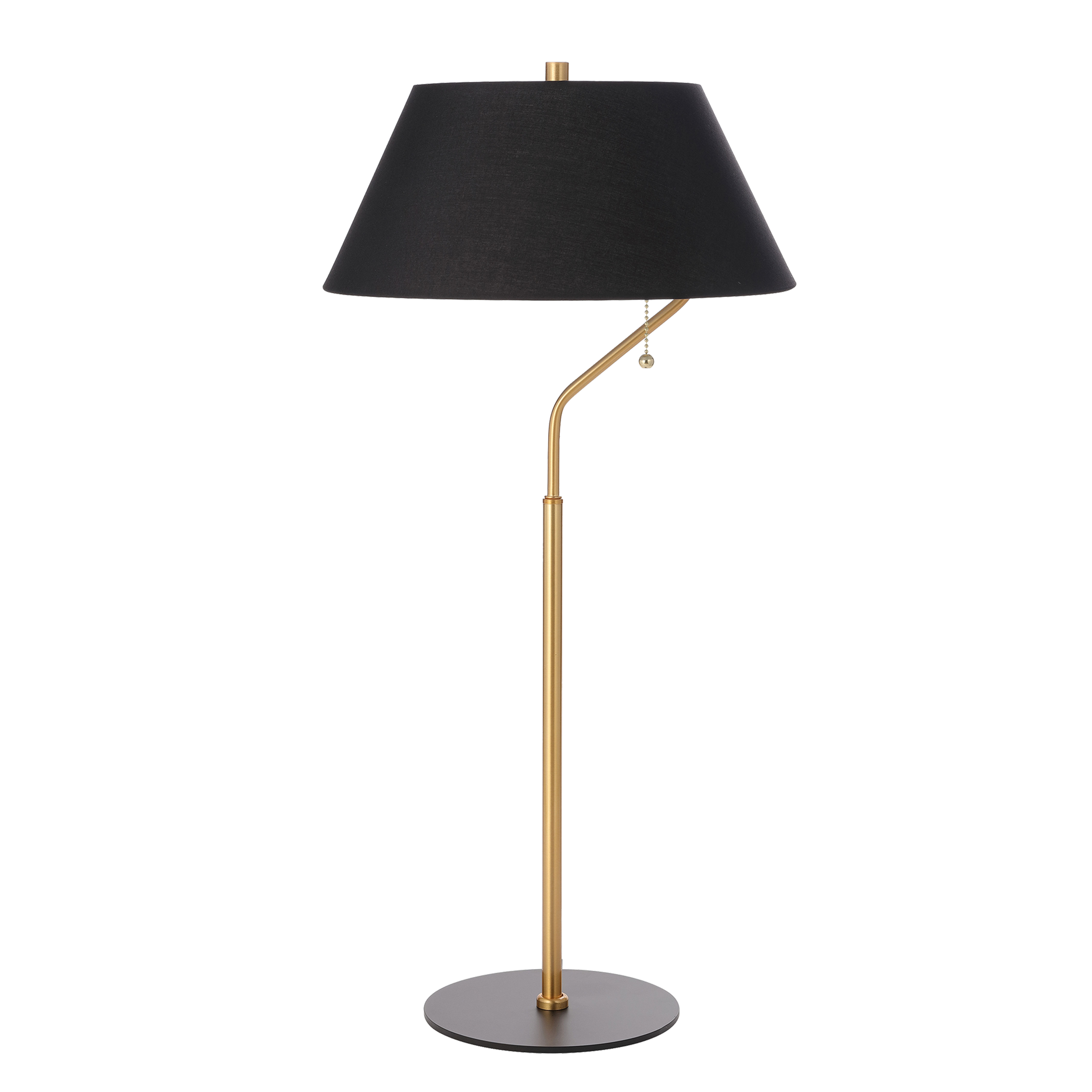 1LT Table Lamp, AGB & MB w/ BK Shade