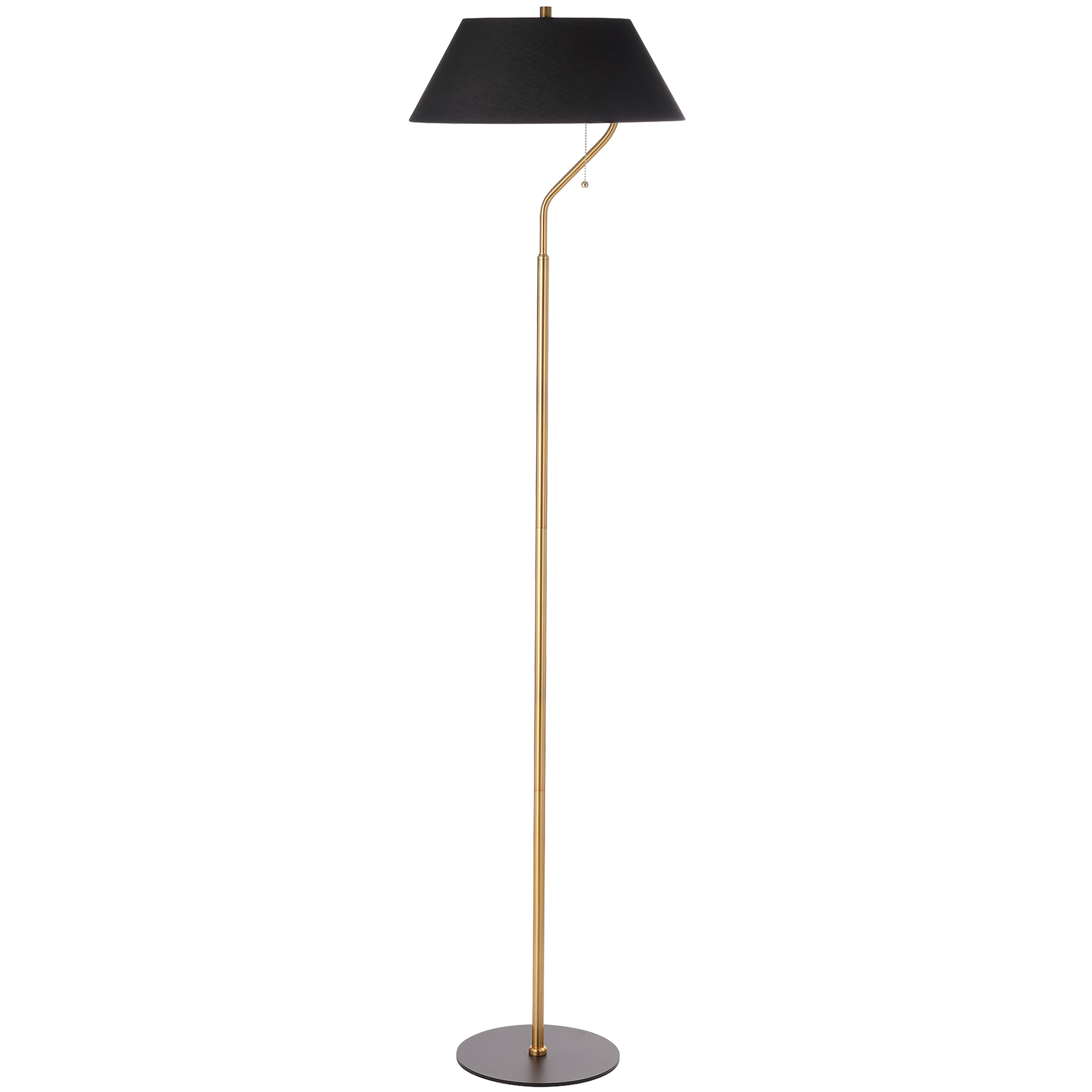 1LT Floor Lamp, AGB & MB w/ BK Shade