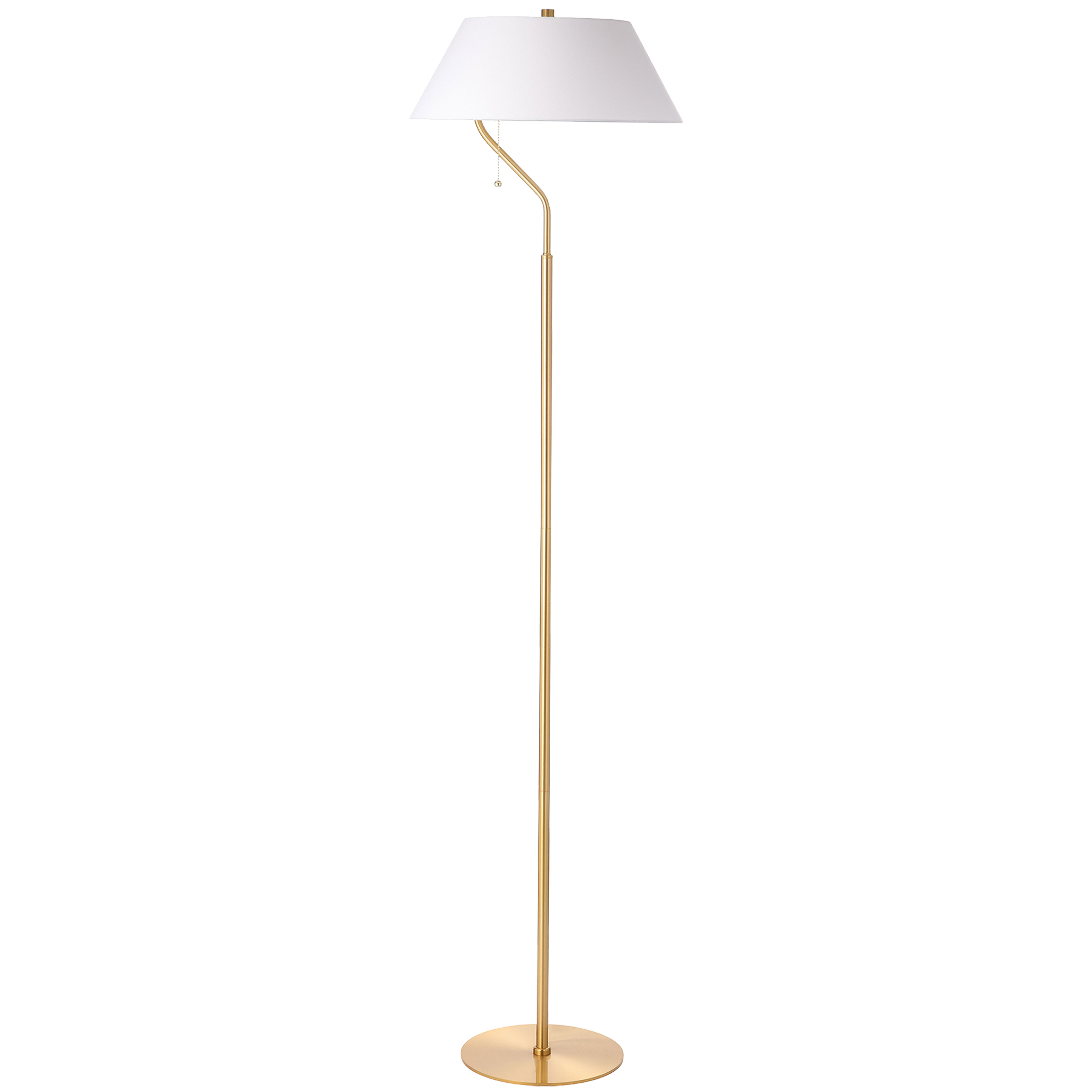 1LT Floor Lamp, AGB w/ WH Shade