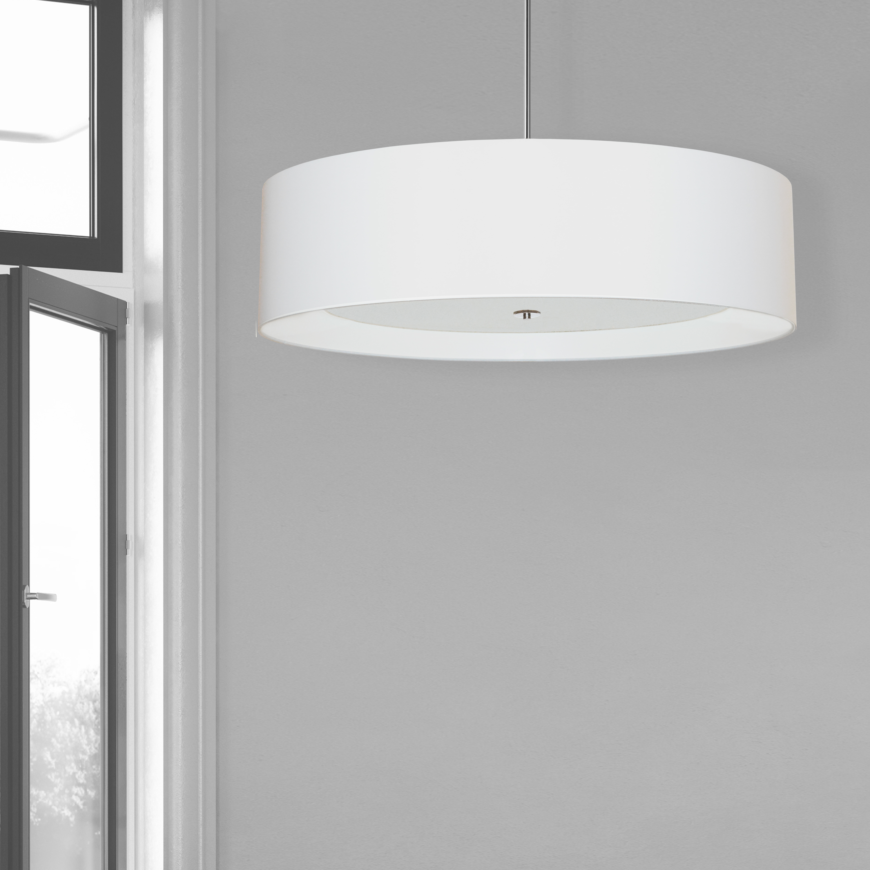 4LT Helena Pendant PC, WH w/WH Diffuser