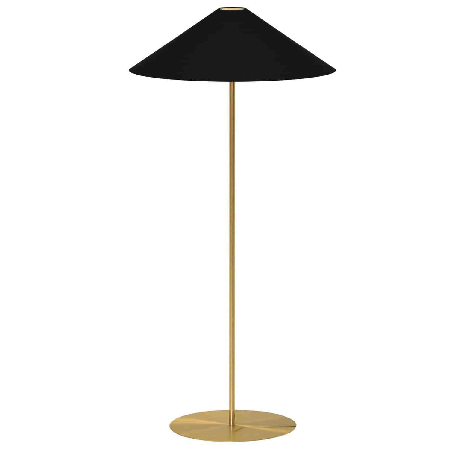 1LT Tapered Floor Lamp w/ JTone BK-GLD Shade