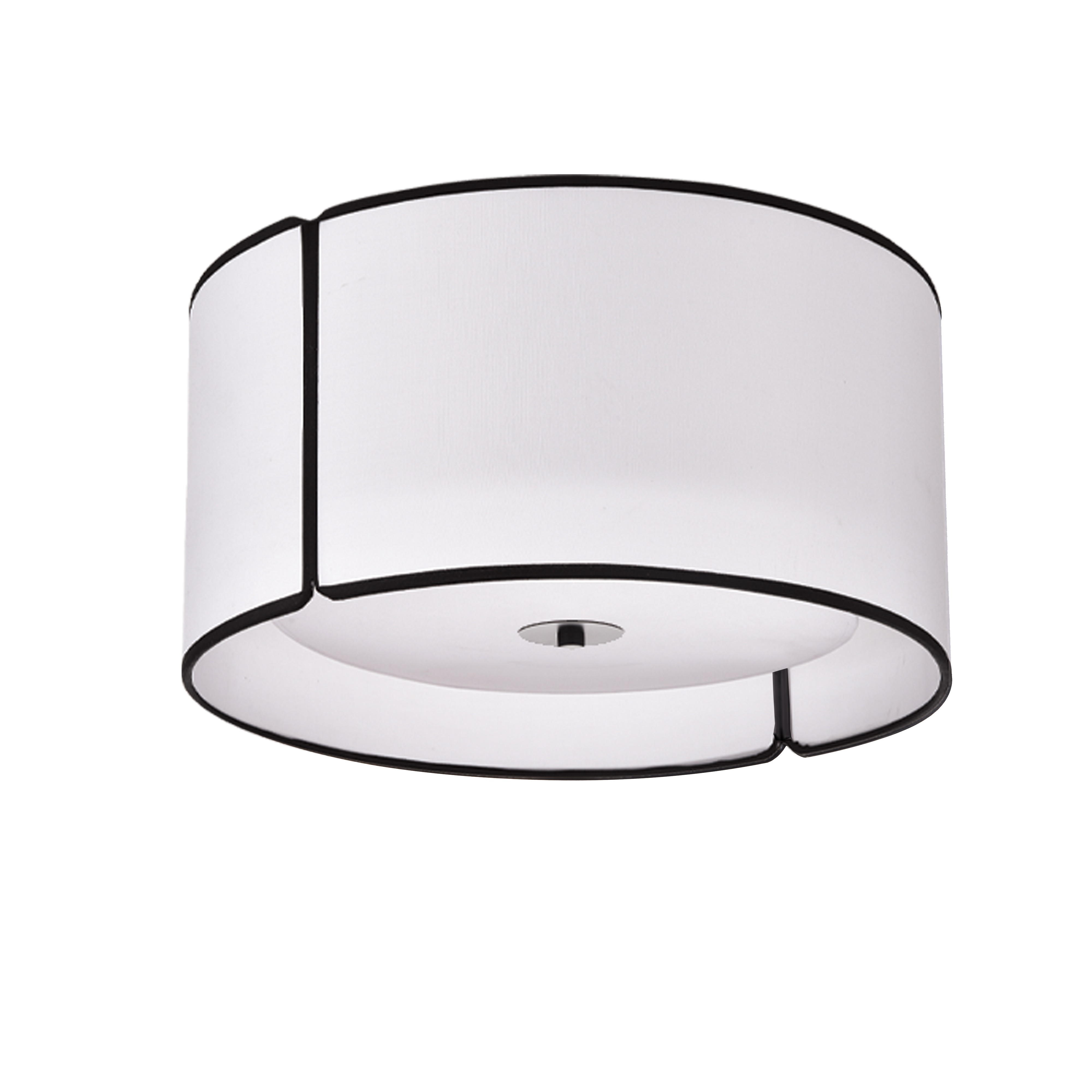 3LT Notched Drum Flush Mount MB, WH Shade & Diff