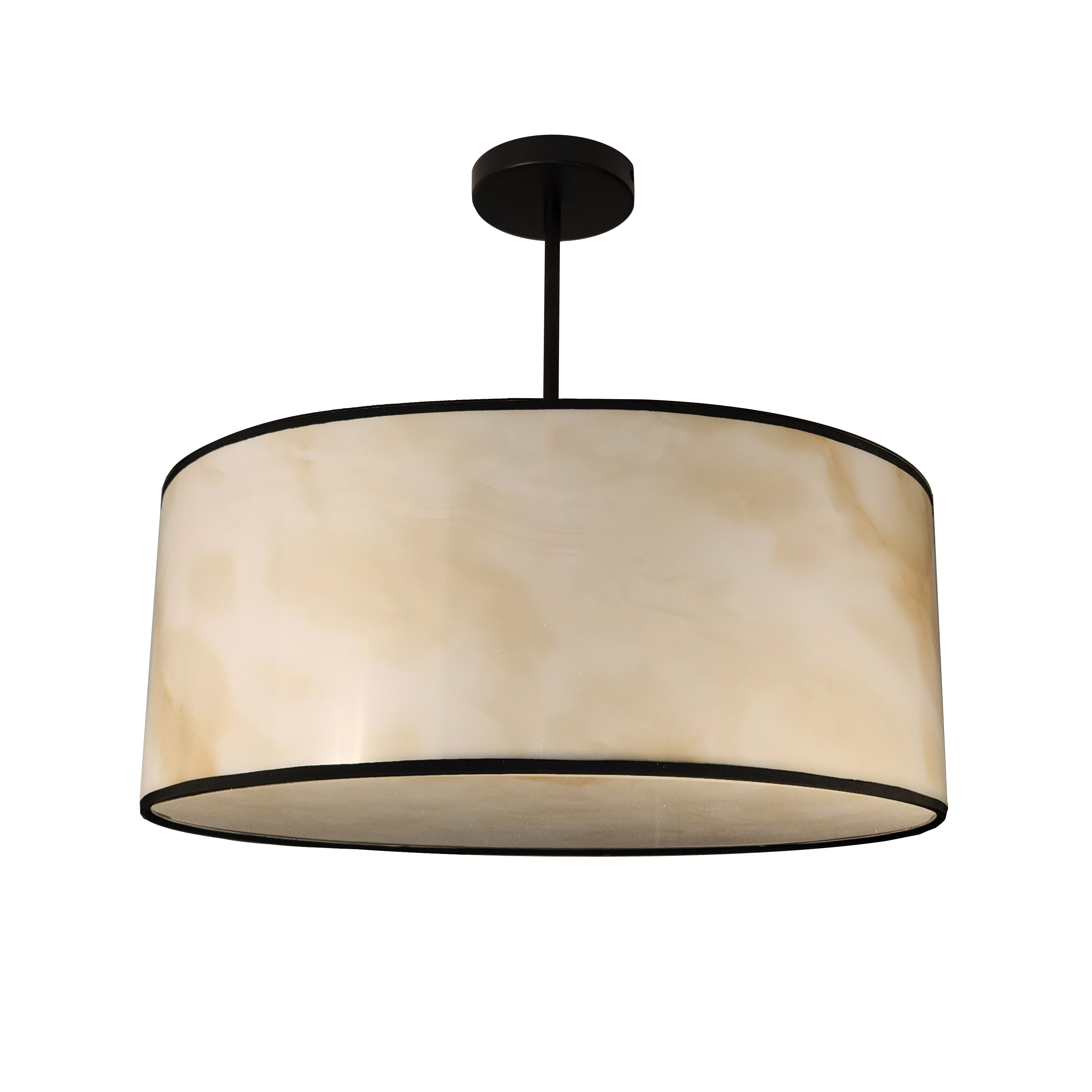 4LT Incandescent Pendant, MB w/Marble Alabaster Sh - Dainolite