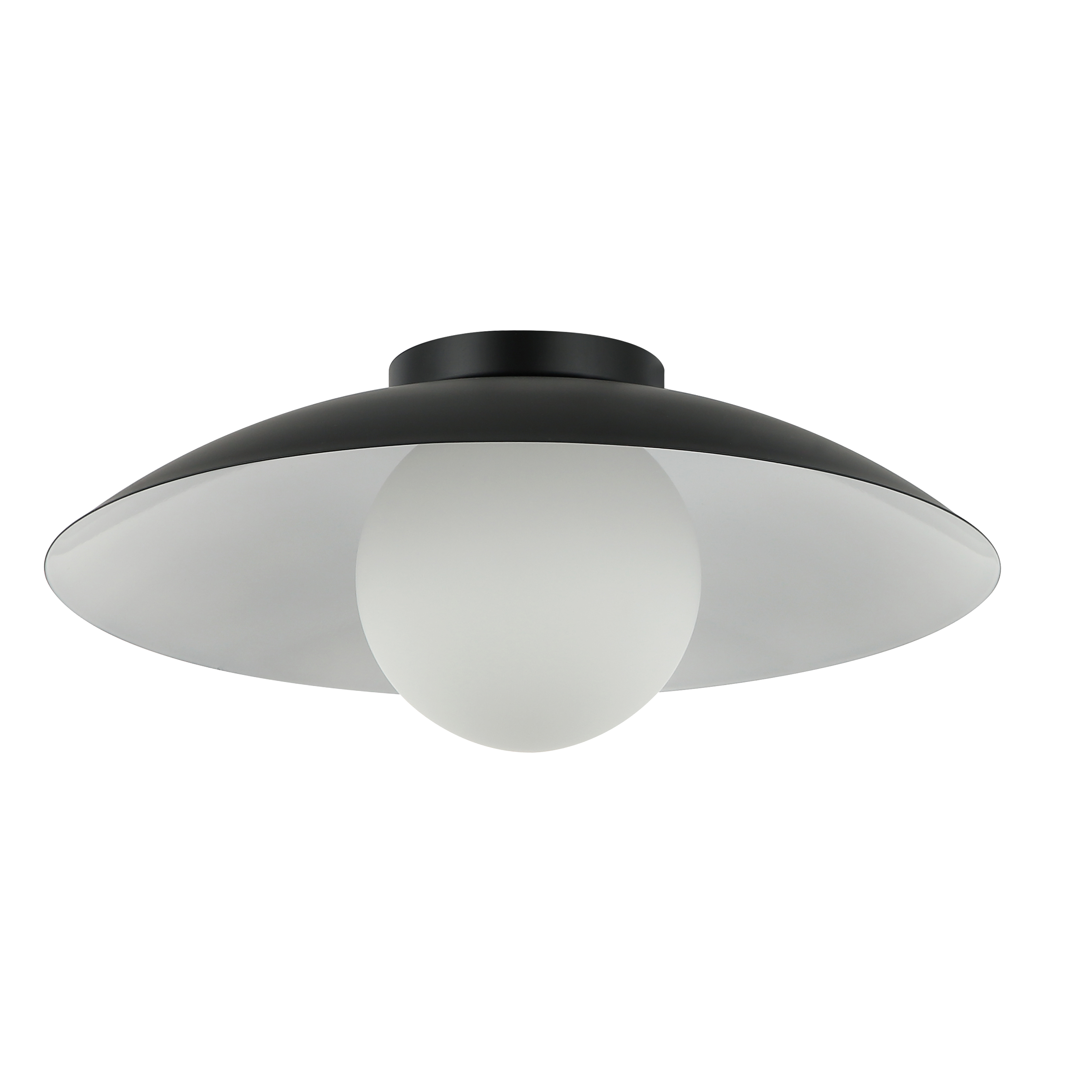 1LT Flush Mount, MB w/ Opal Glass