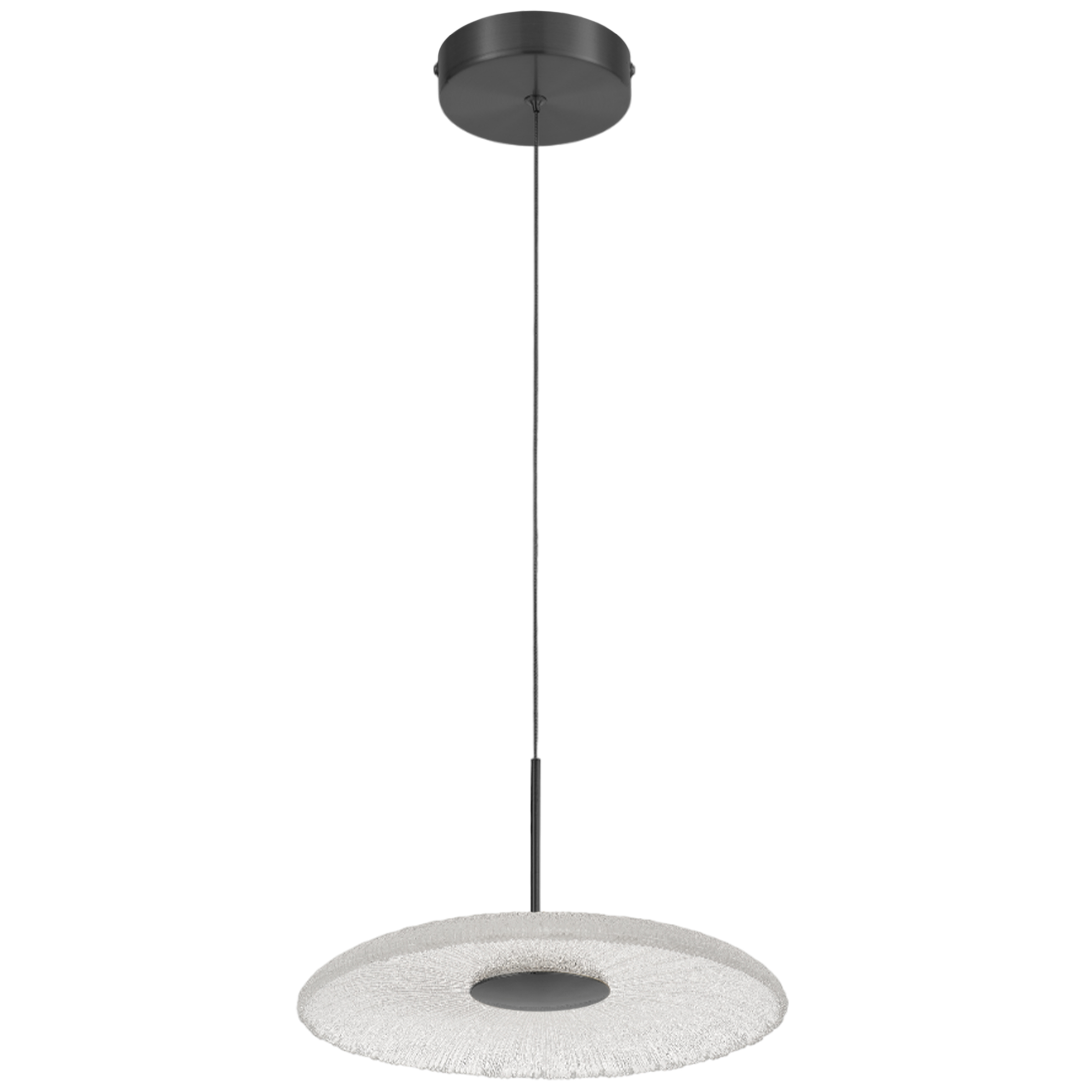 16W 5CCT Pendant, MB w/ Clear Textured Glass