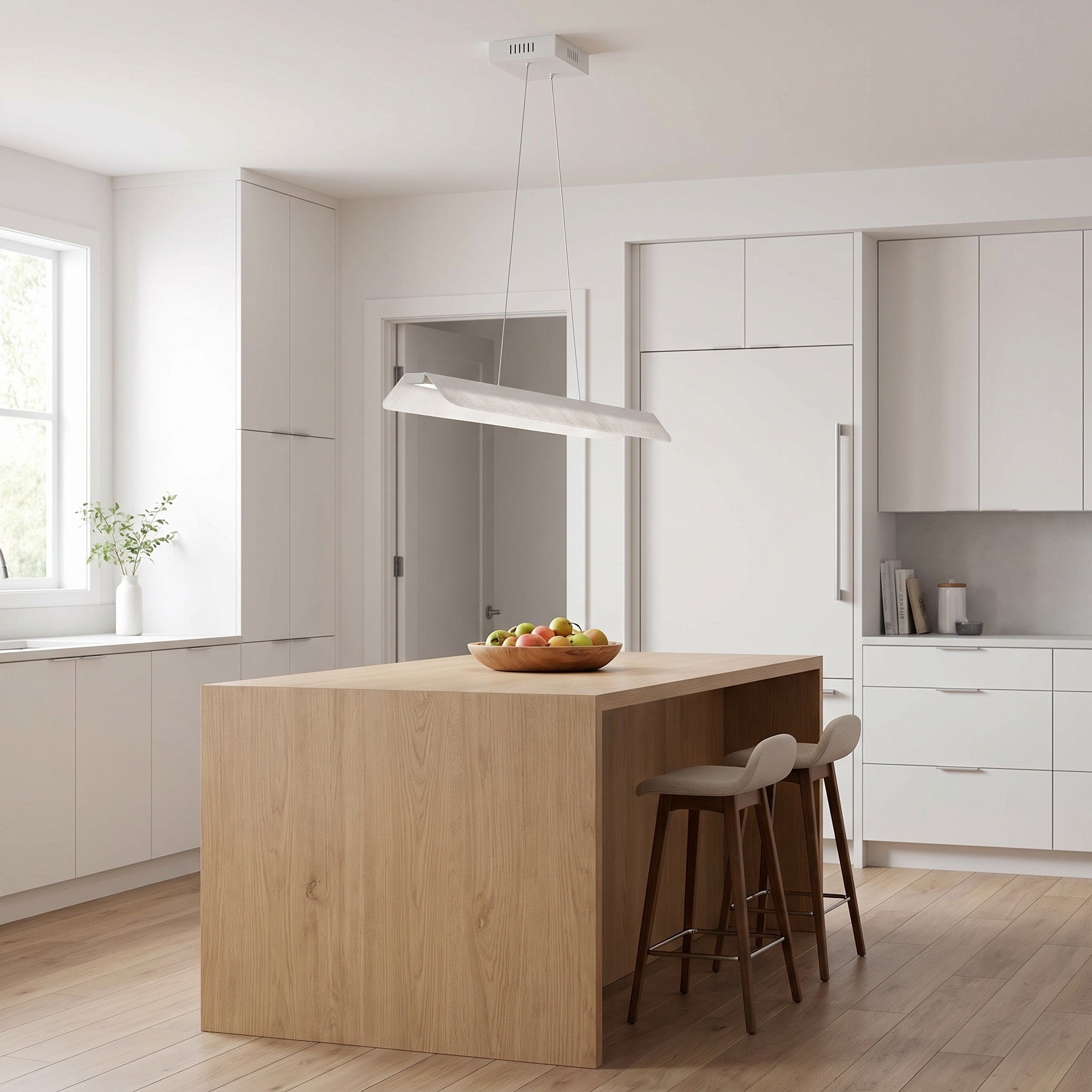 30W Horiz Pendant, MW w/ Faux Alabaster