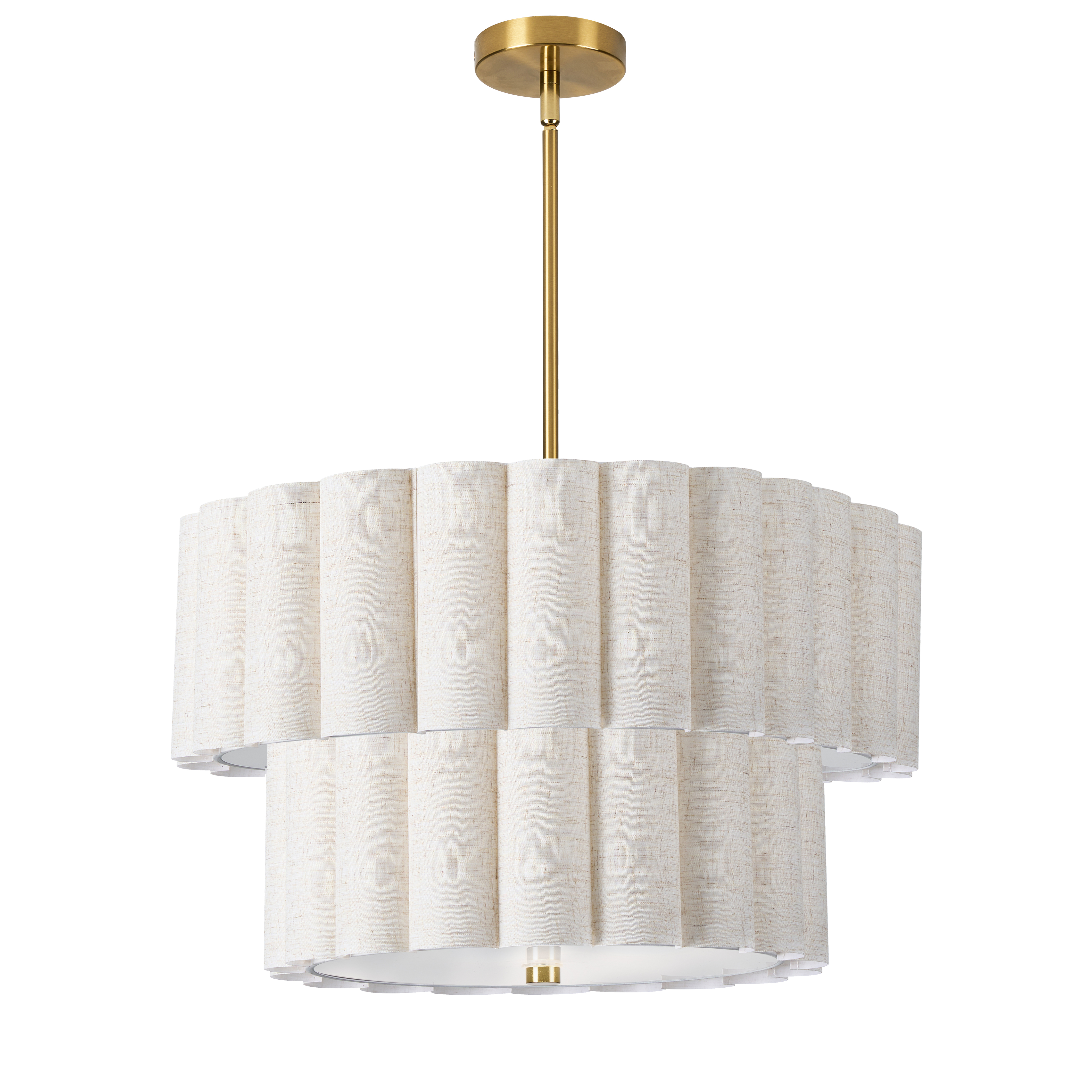 4LT AGB 2 Tier Pendant w/ FX Scallop Shades