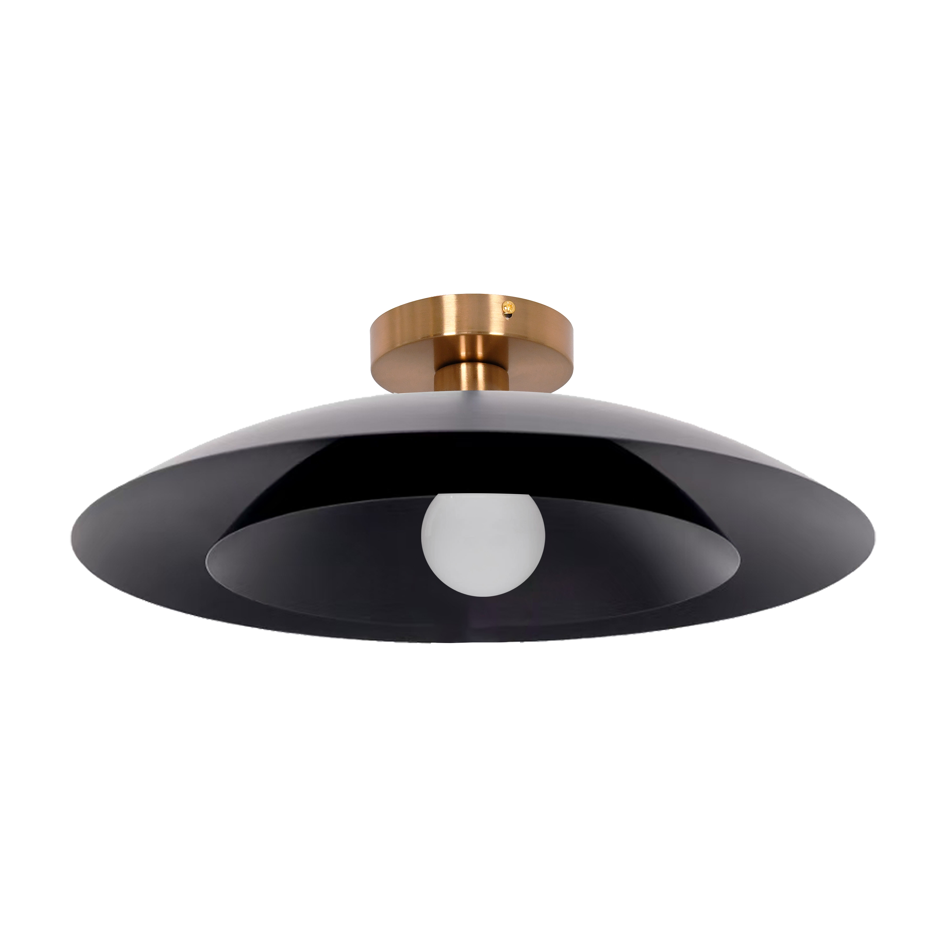 1LT Semi-Flush Mount, AGB w/ MB Metal Shade