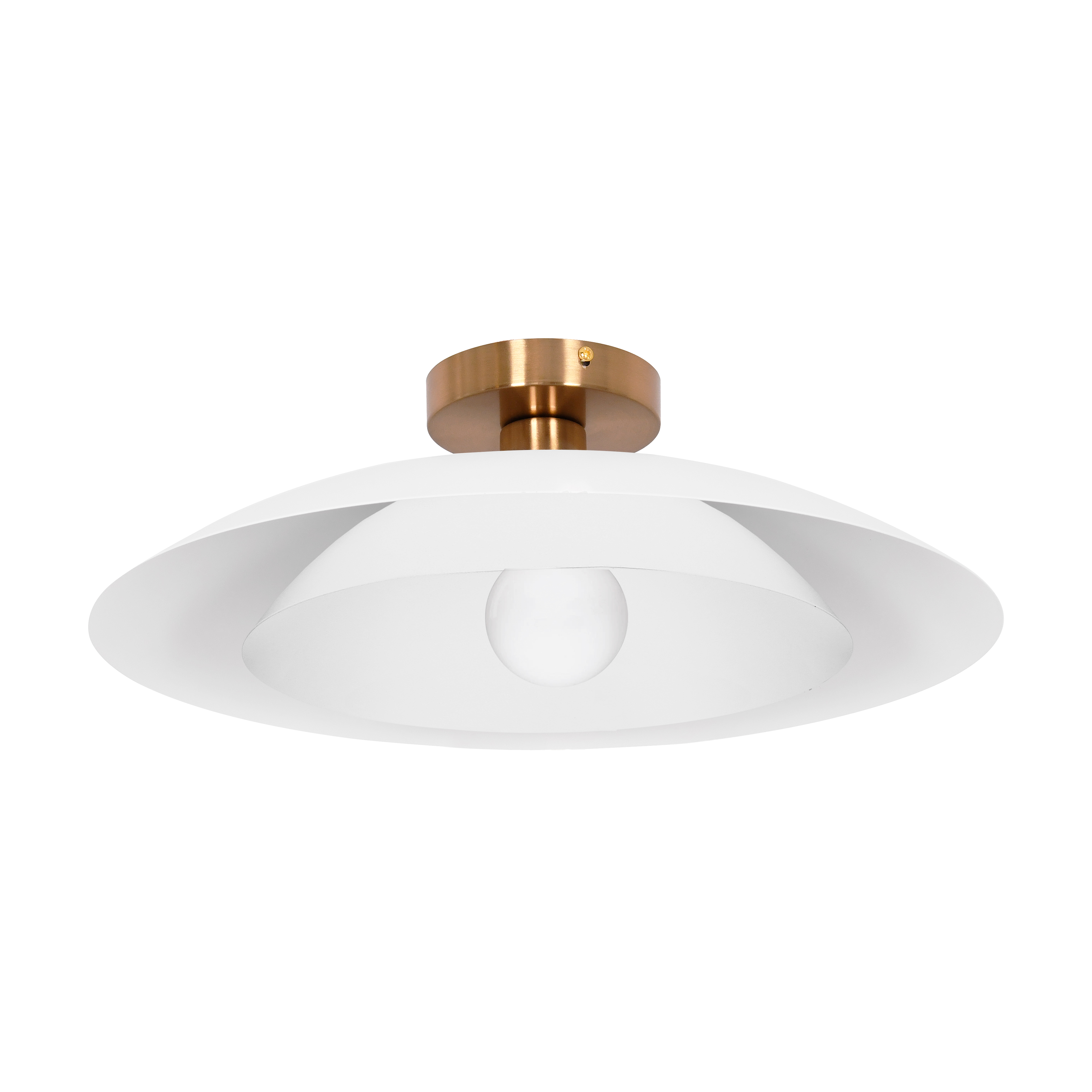 1LT Semi-Flush Mount, AGB w/ MW Metal Shade