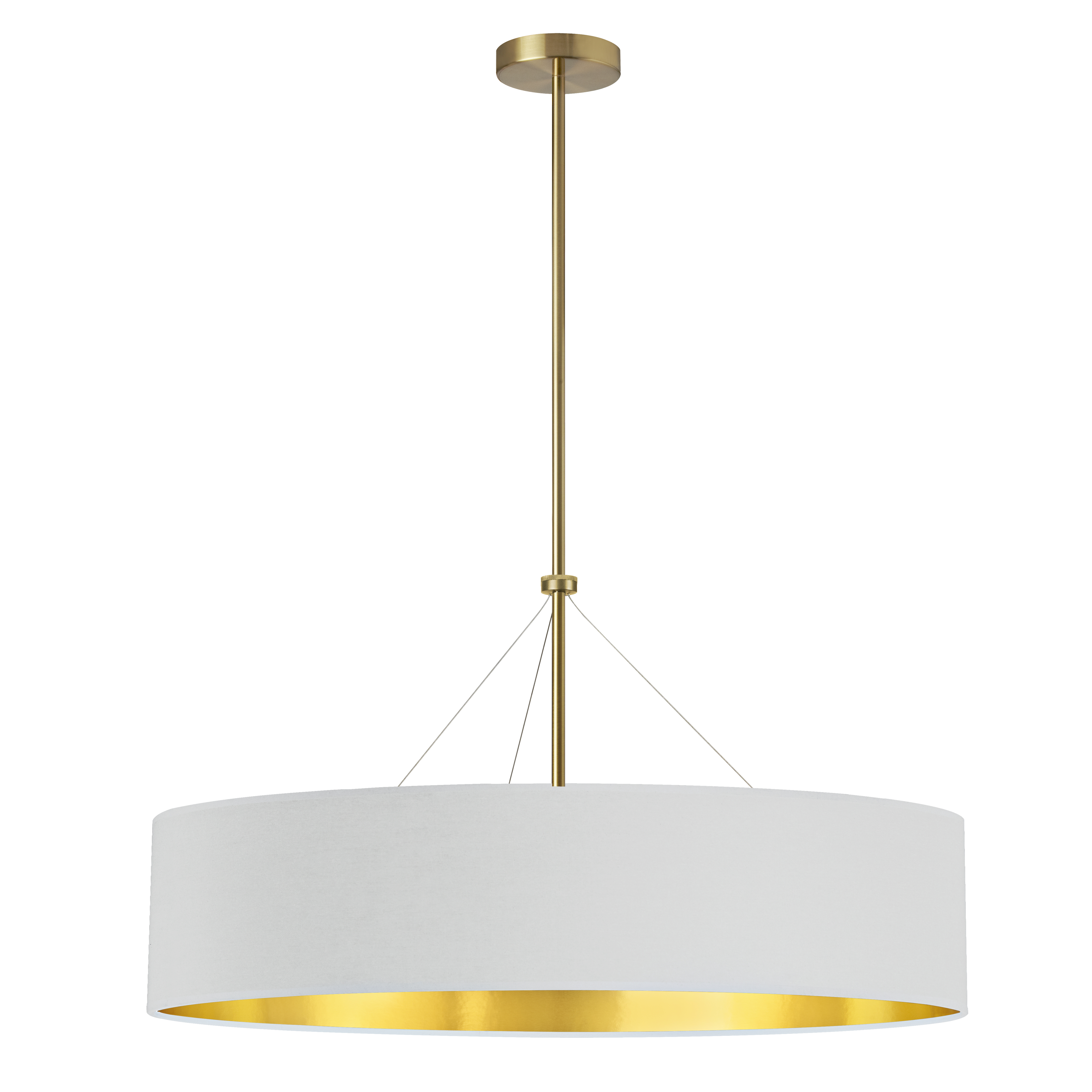 4LT Incand Chandelier, AGB w/ WH/GLD Shade