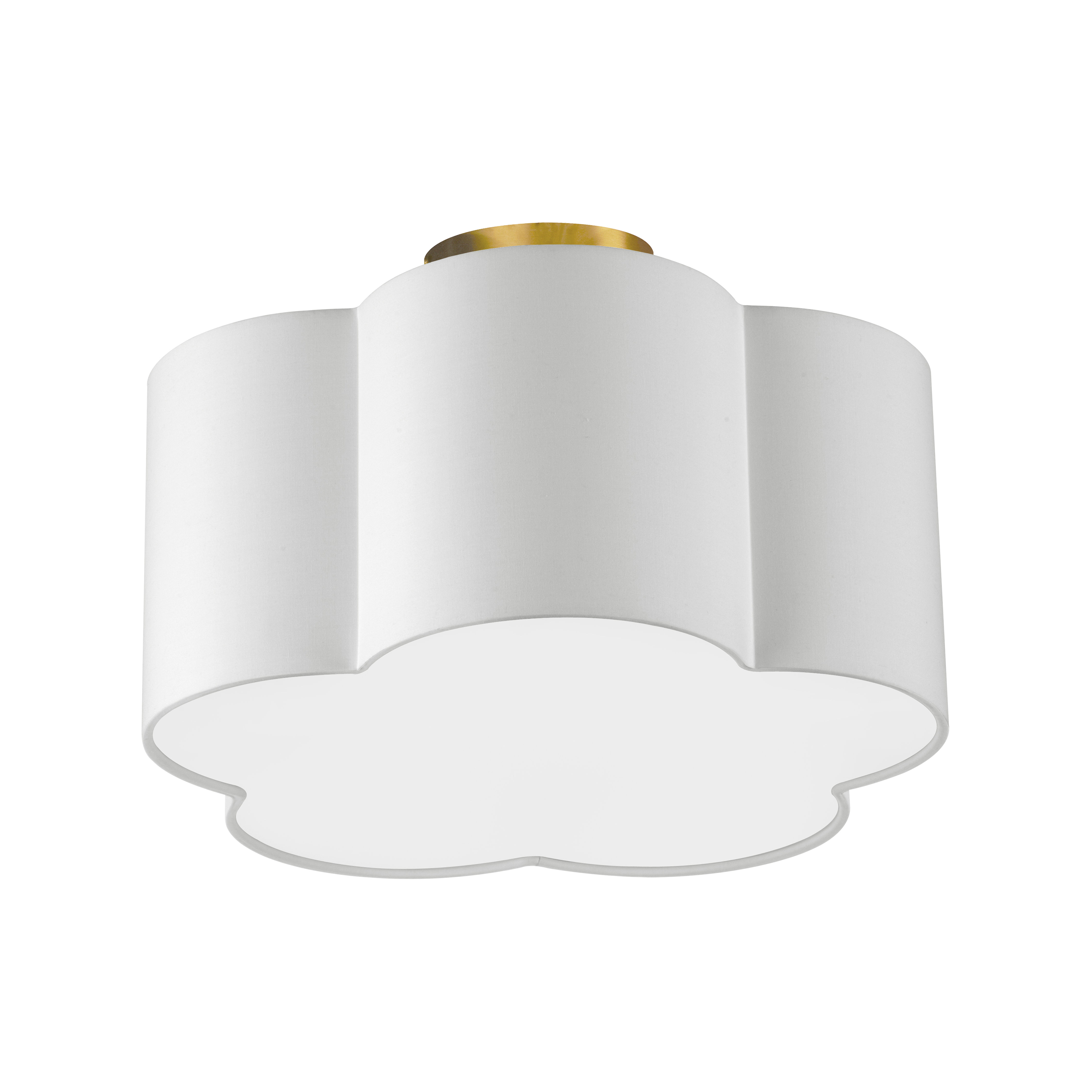 3LT Incandescent Flush Mount, AGB w/ White Shade