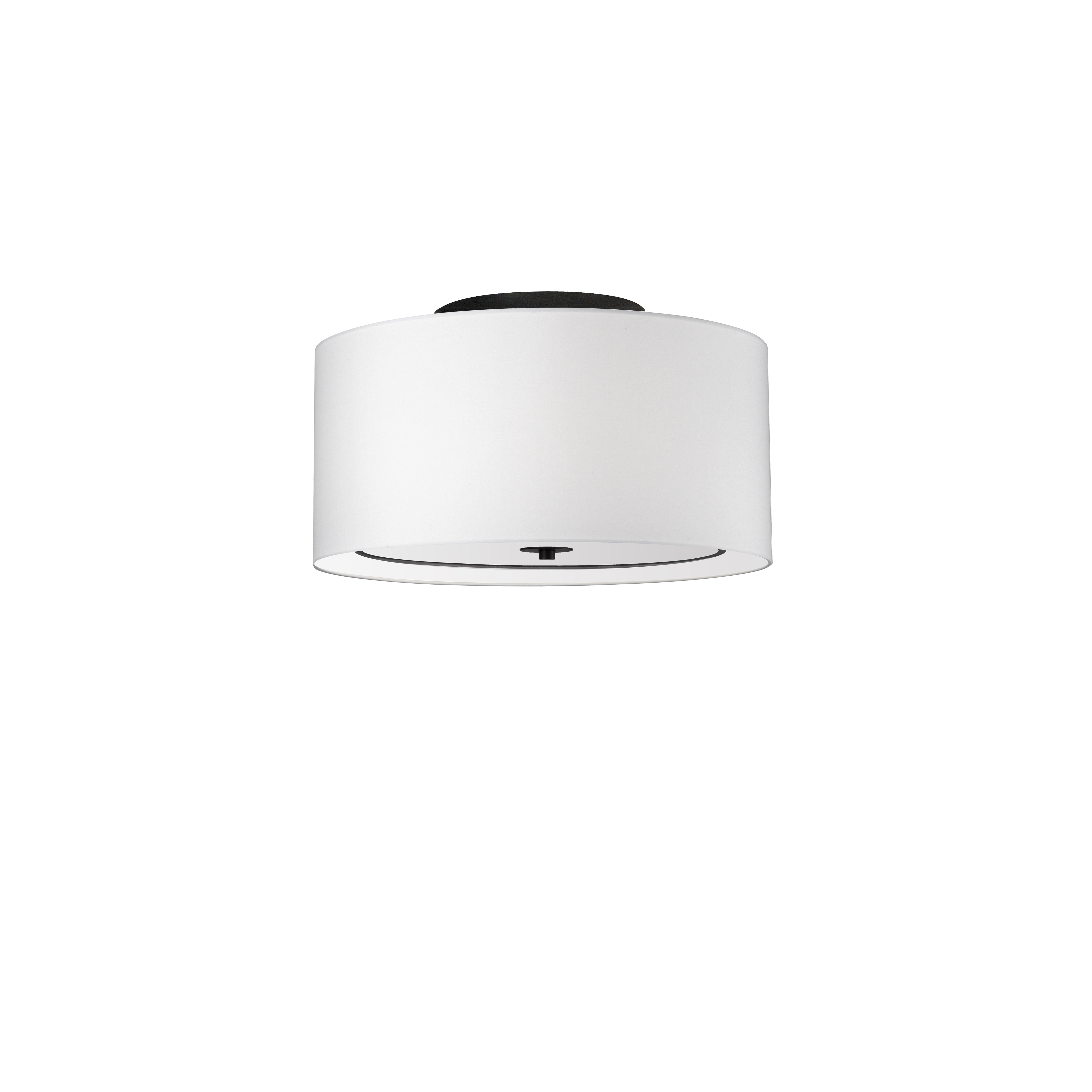 3LT Incand Flush Mount, MB with WH Shade