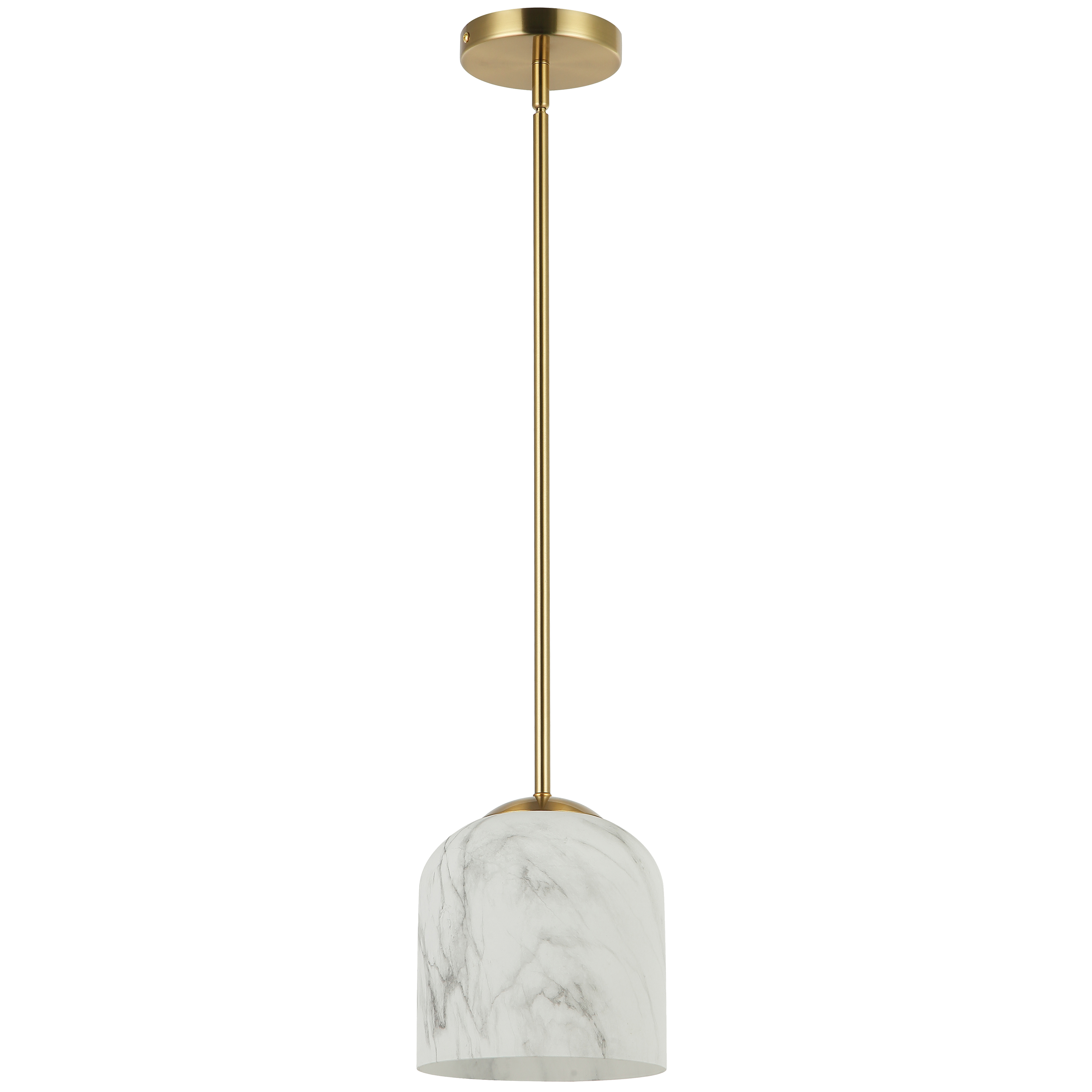 1LT Pendant, AGB w/ Alabaster Glass