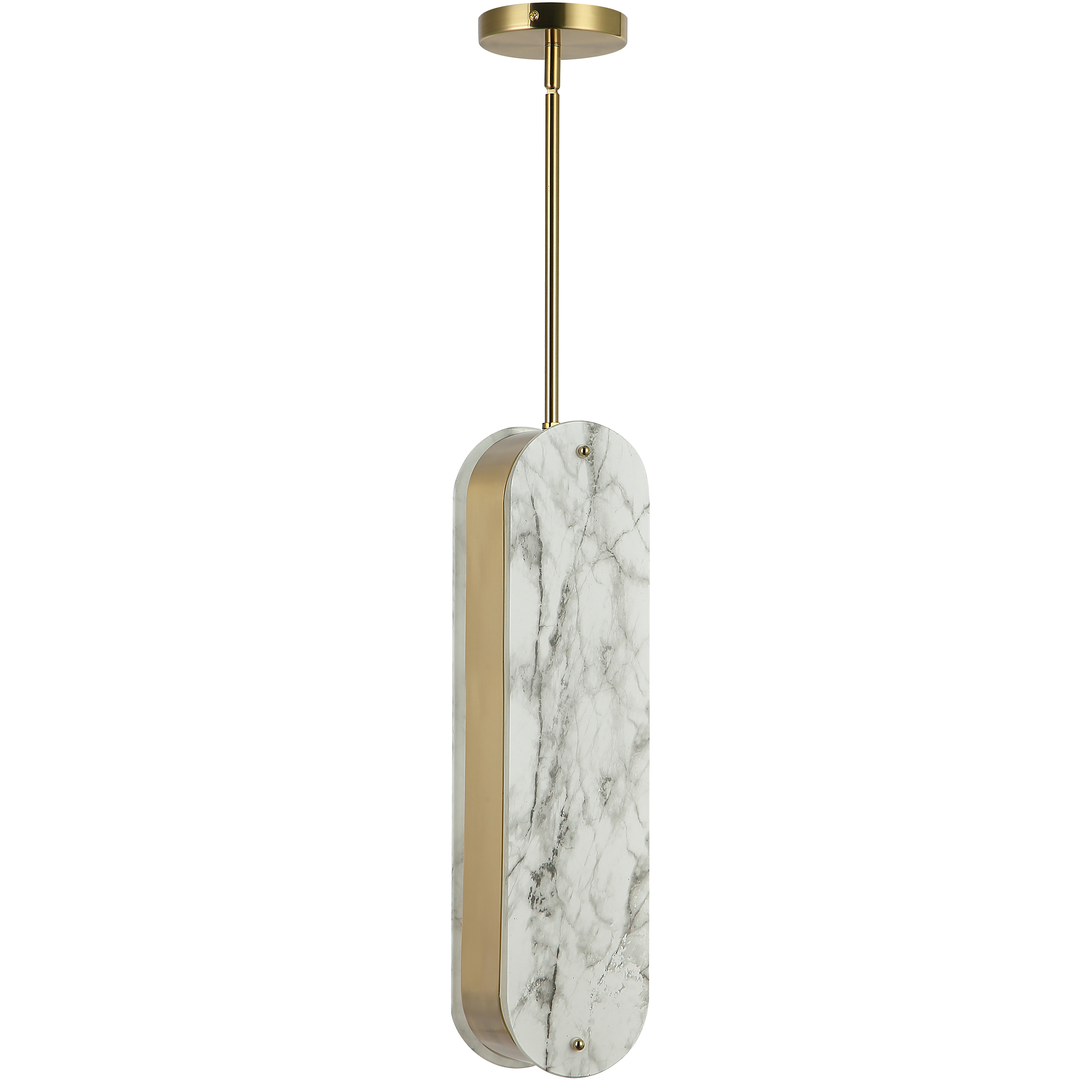 1LT Pendant, AGB w/ Faux Alabaster Acrylic