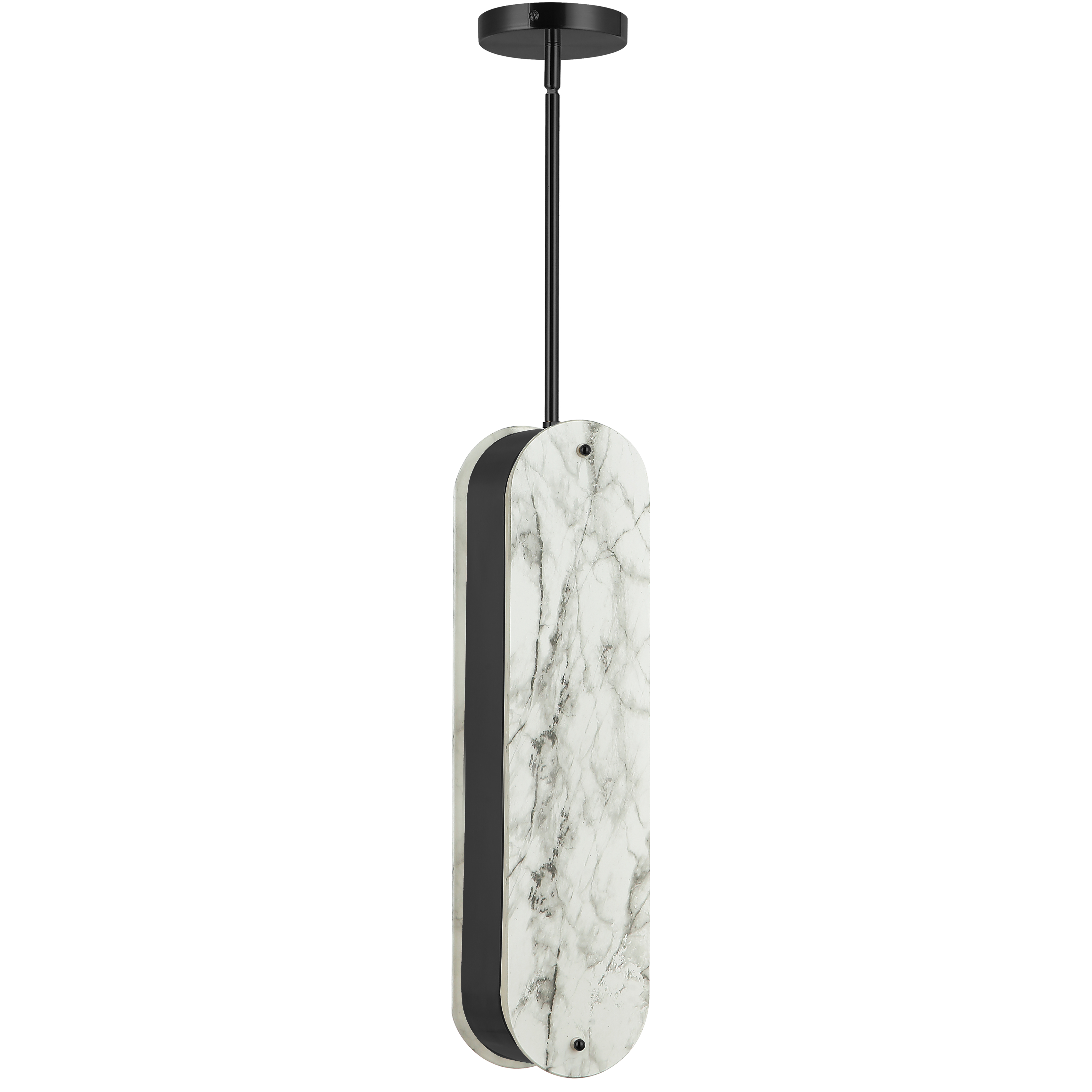 1LT Pendant, MB w/ Faux Alabaster Acrylic