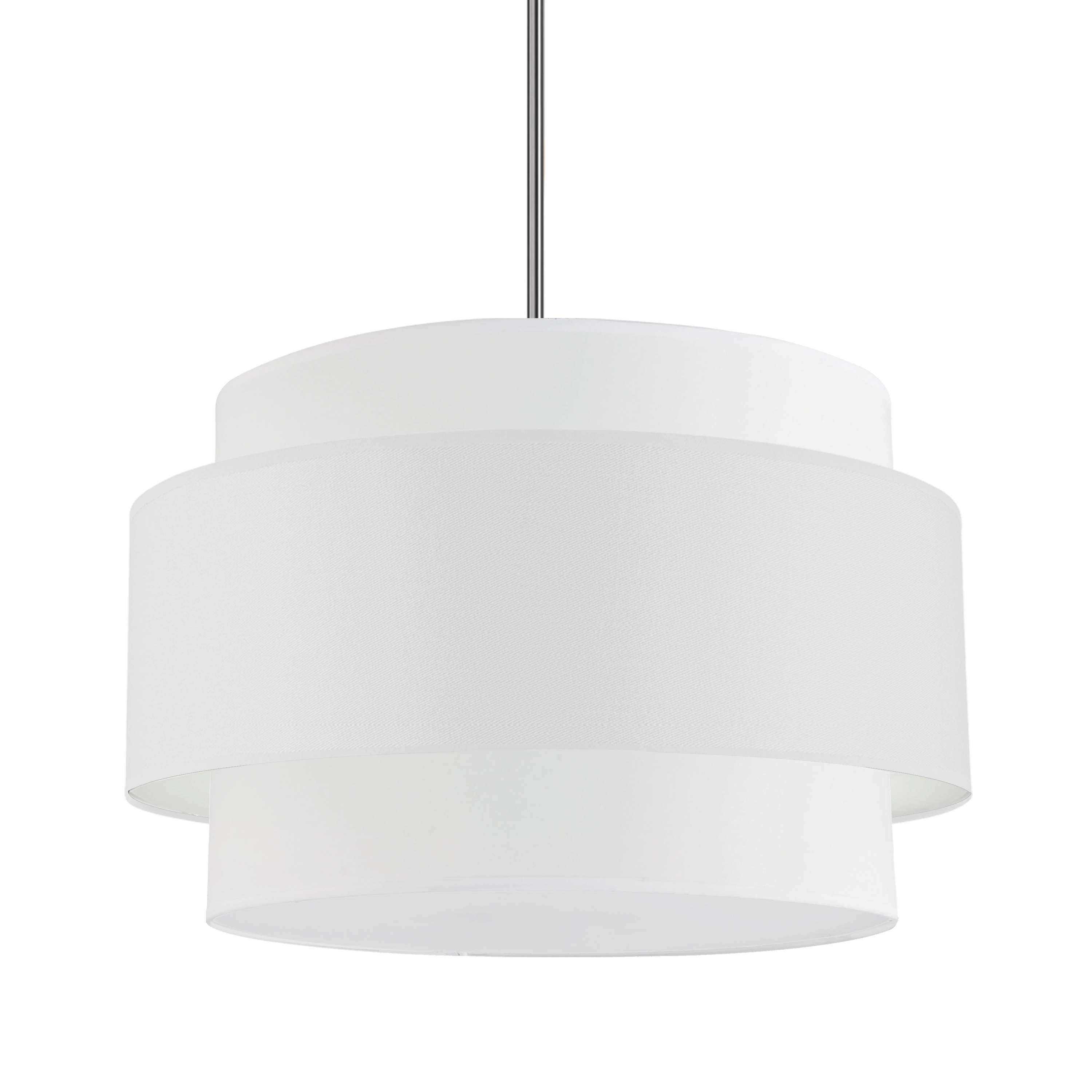 4LT Incandescent Chandelier, PC w/ WH Shade