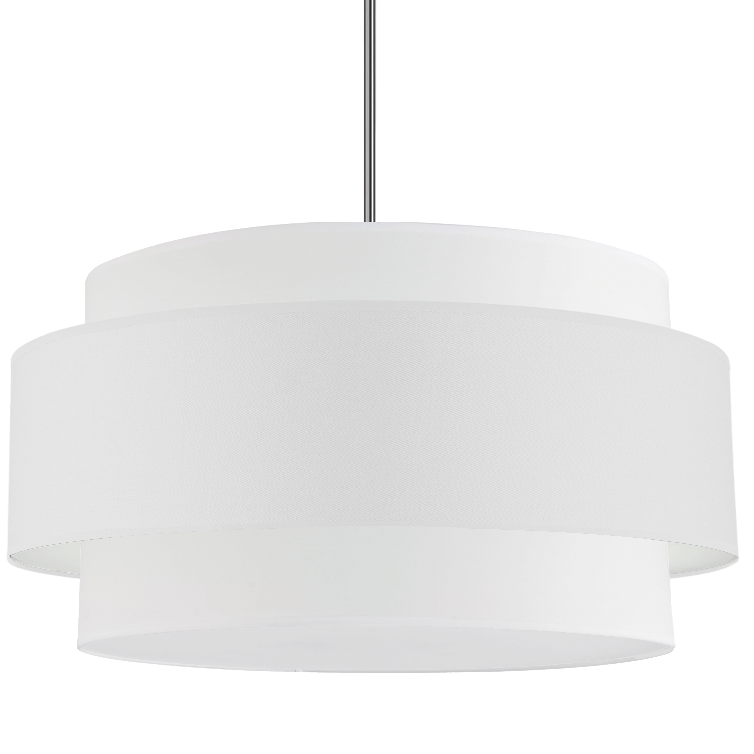 4LT Incandescent Chandelier, PC w/ WH Shade