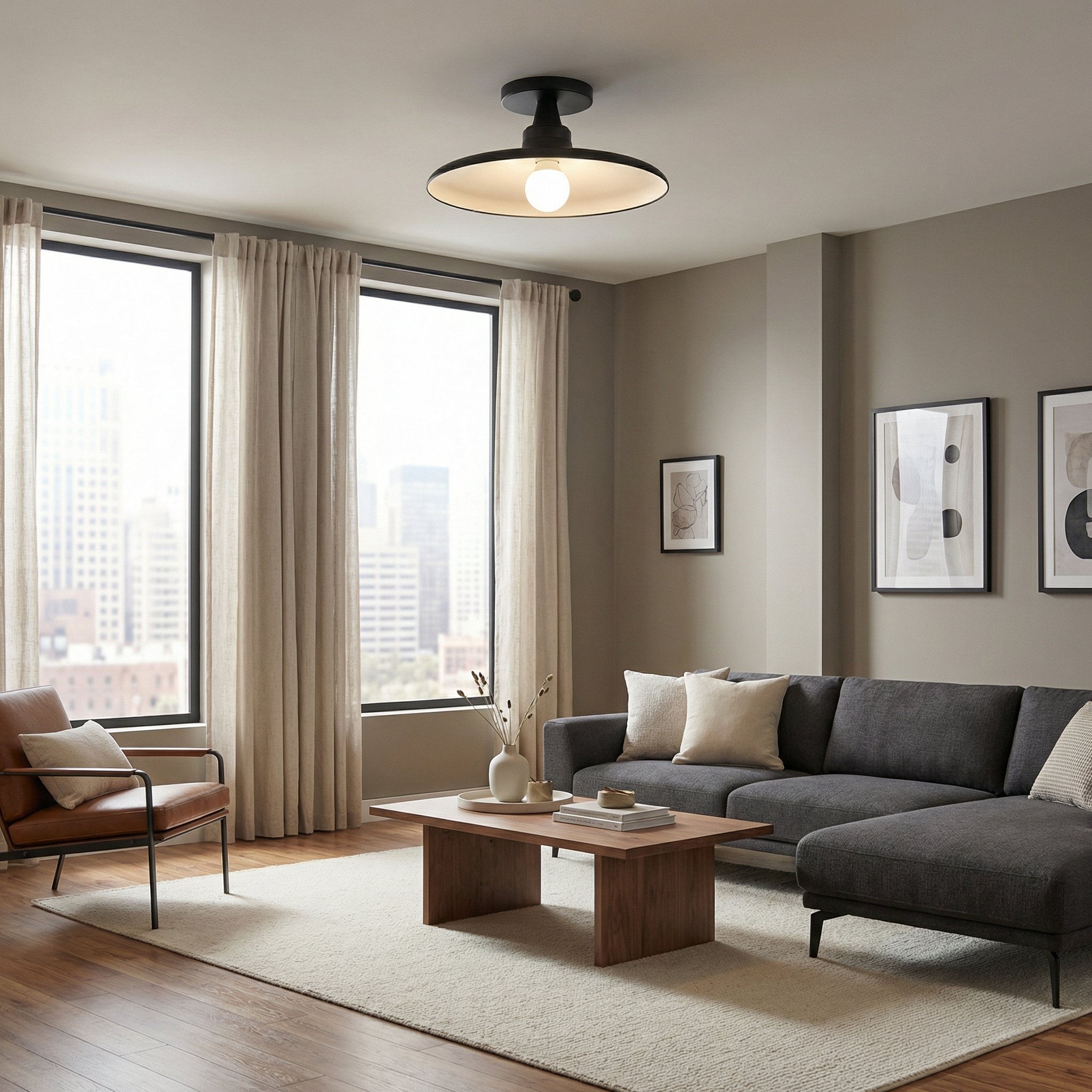 1LT Semi-Flush mount, MB