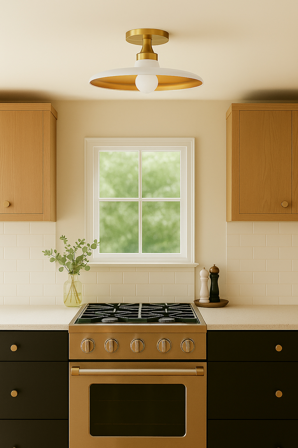 1LT Semi-Flush Mount, MW+AGB