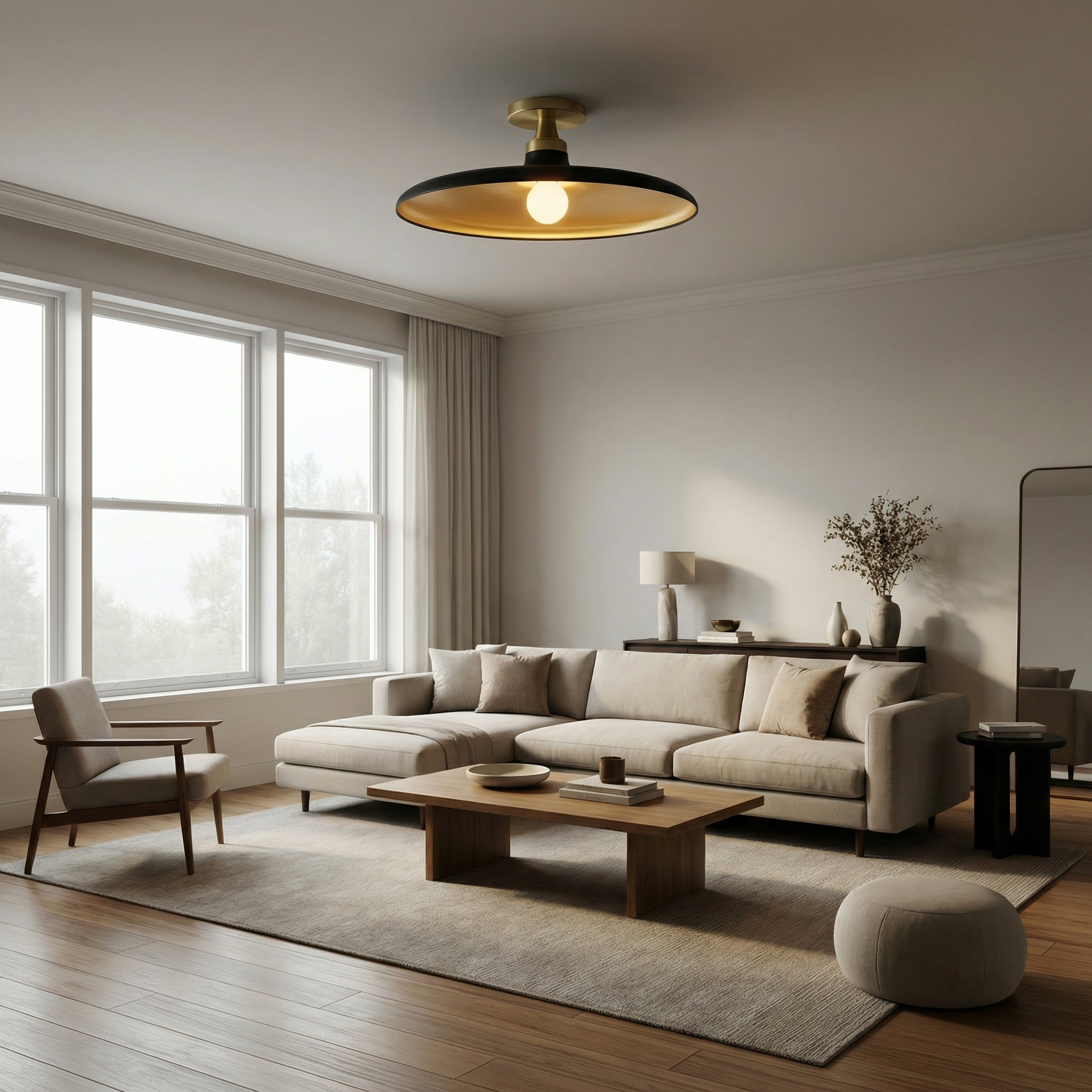 1LT Semi-Flush mount, MB+AGB