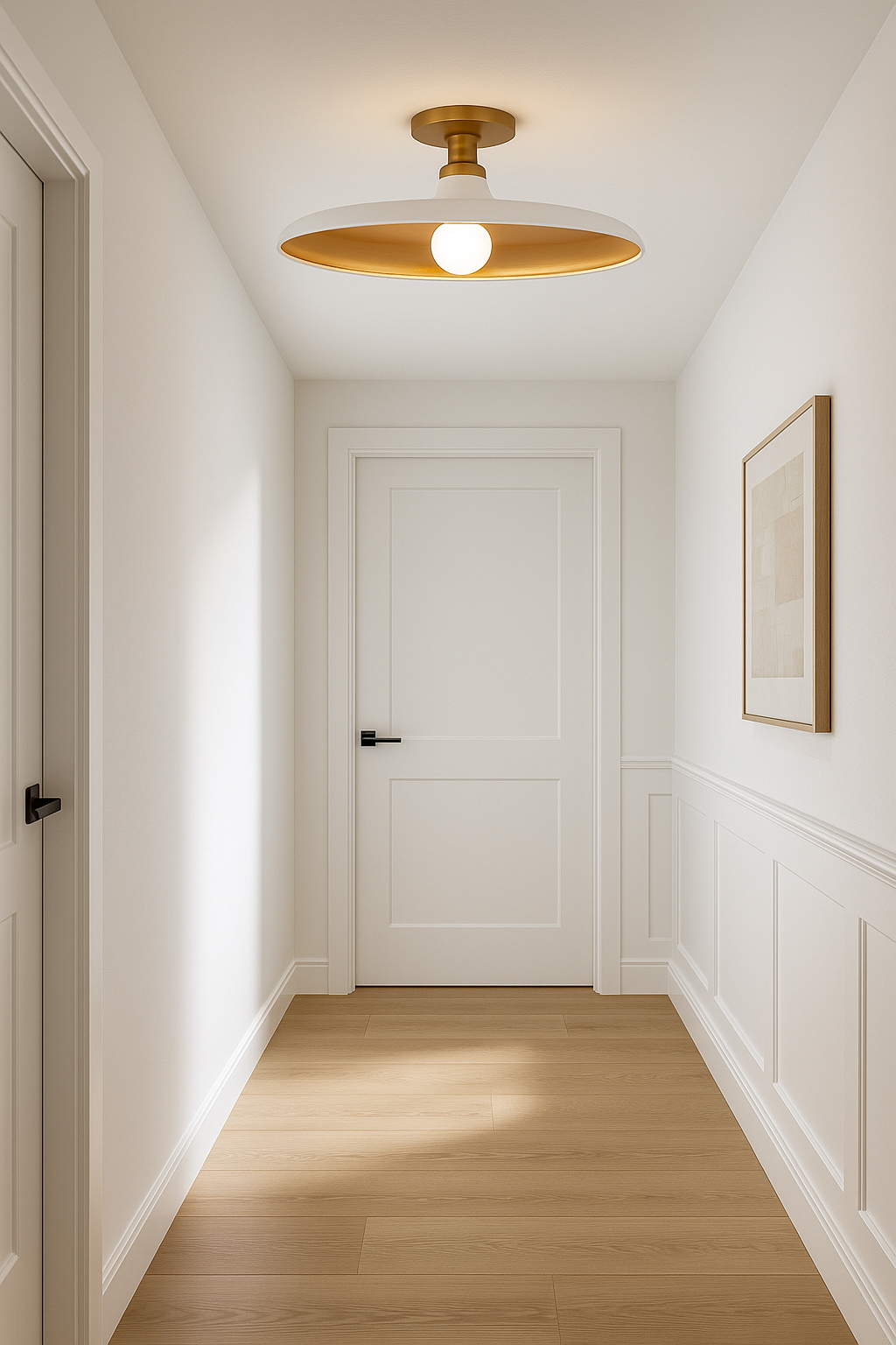 1LT Semi-Flush Mount, MW+AGB