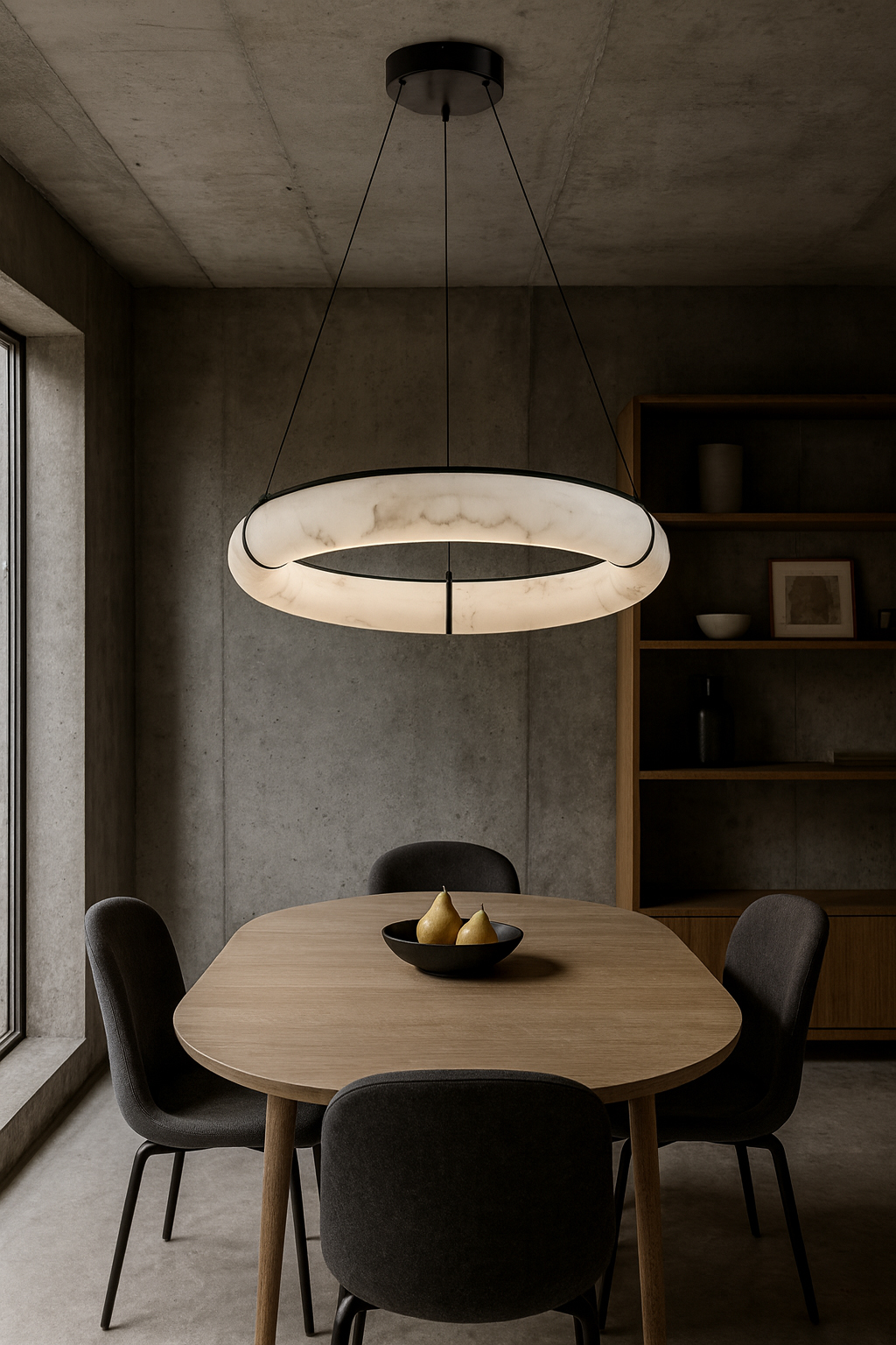 56W Pendant, MB w/ Faux Alabaster