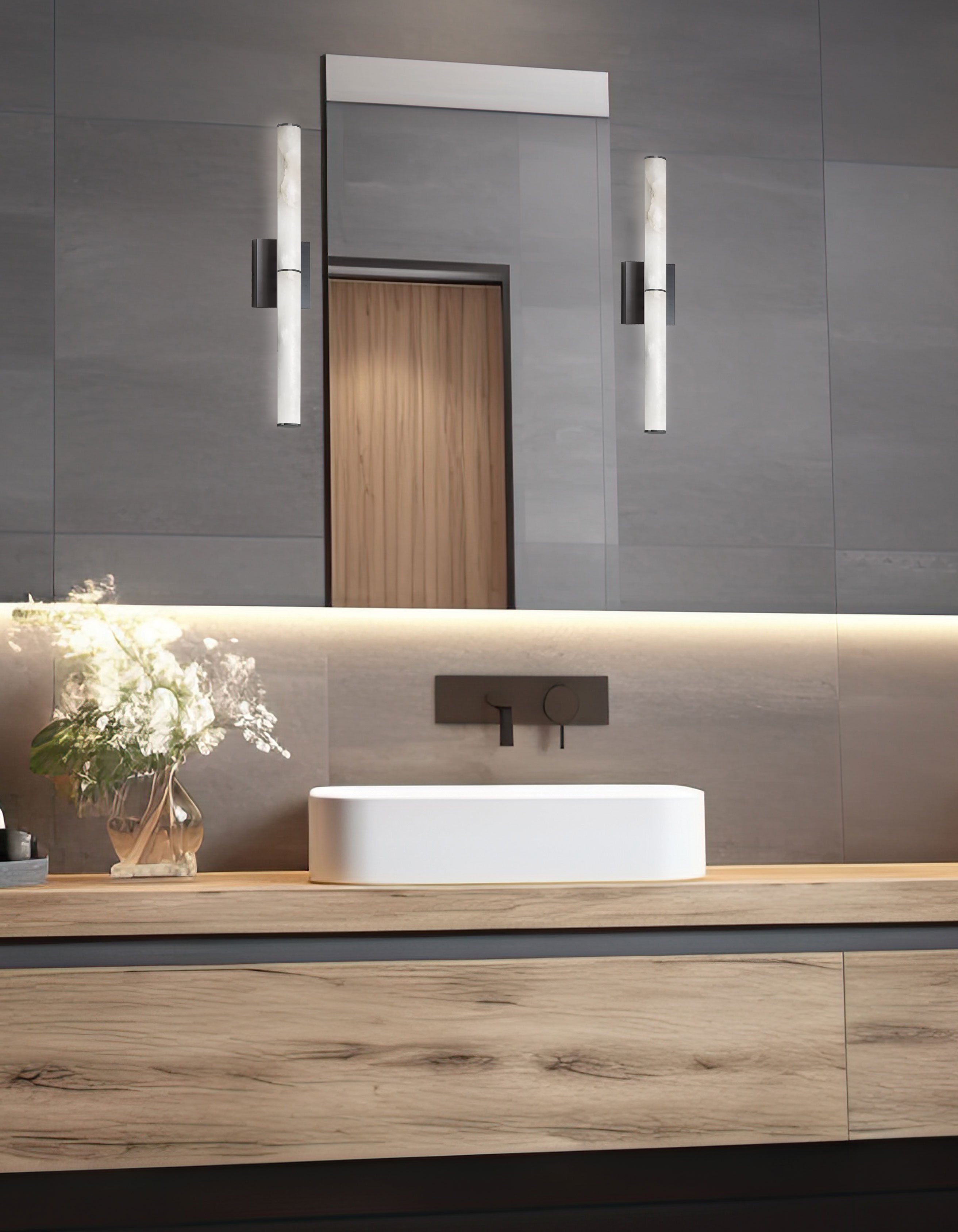 20W Wall Sconce, MB w/ ALB Diffuser