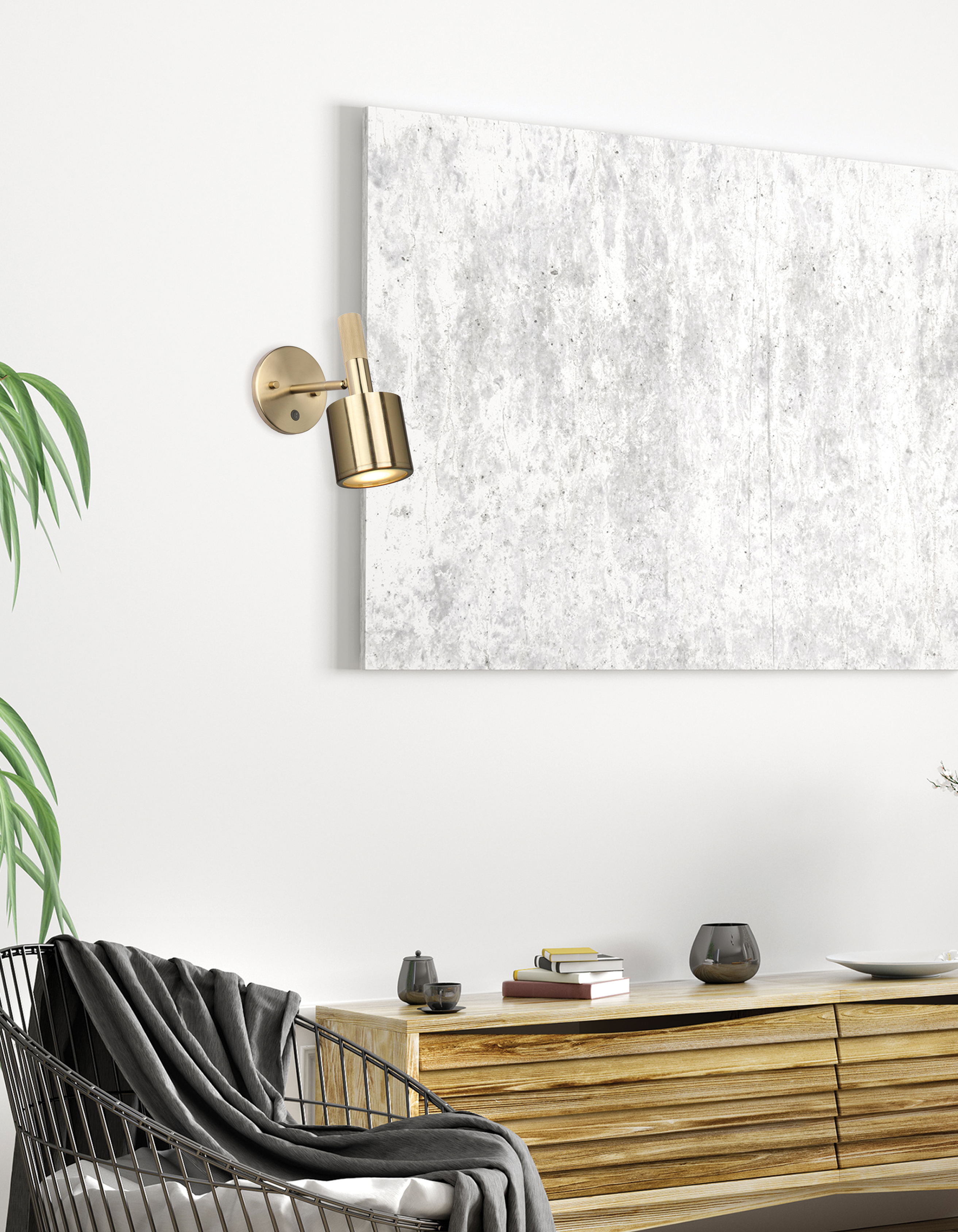 1LT Wall Sconce, AGB w/ FR Diffuser