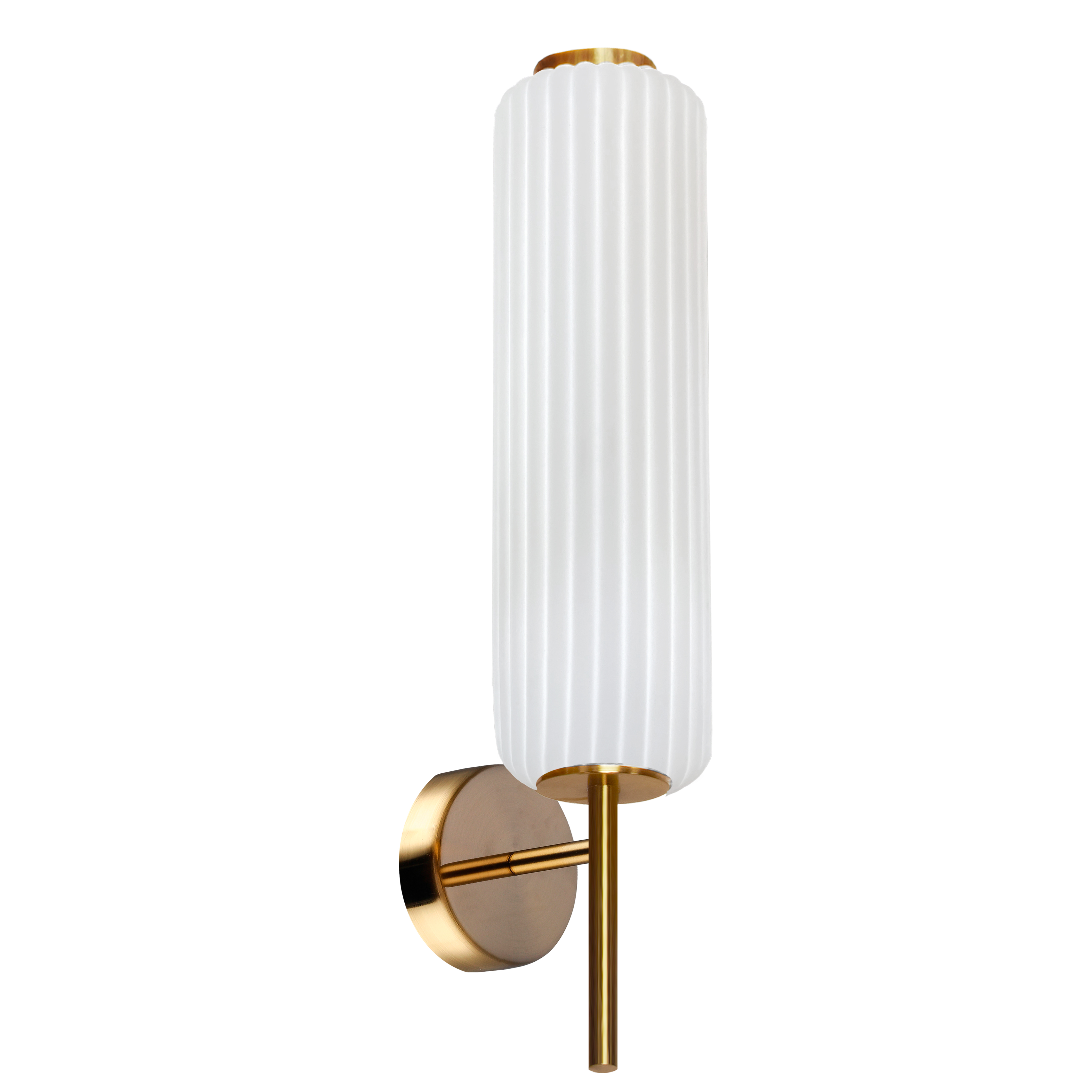 10W Wall Sconce, AGB w/ WH FL Glass