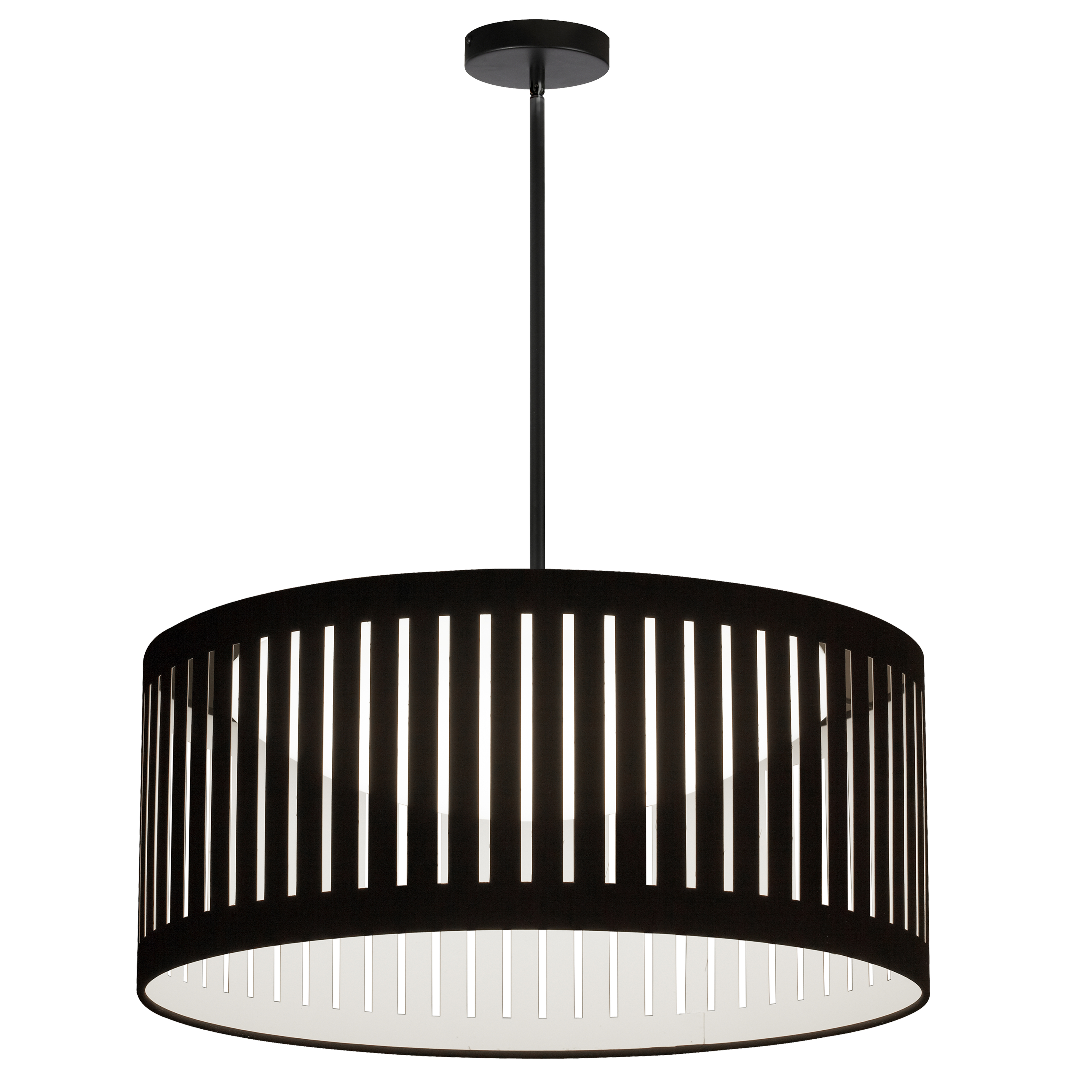 22W Slit Drum Pendant, MB with BK Shade