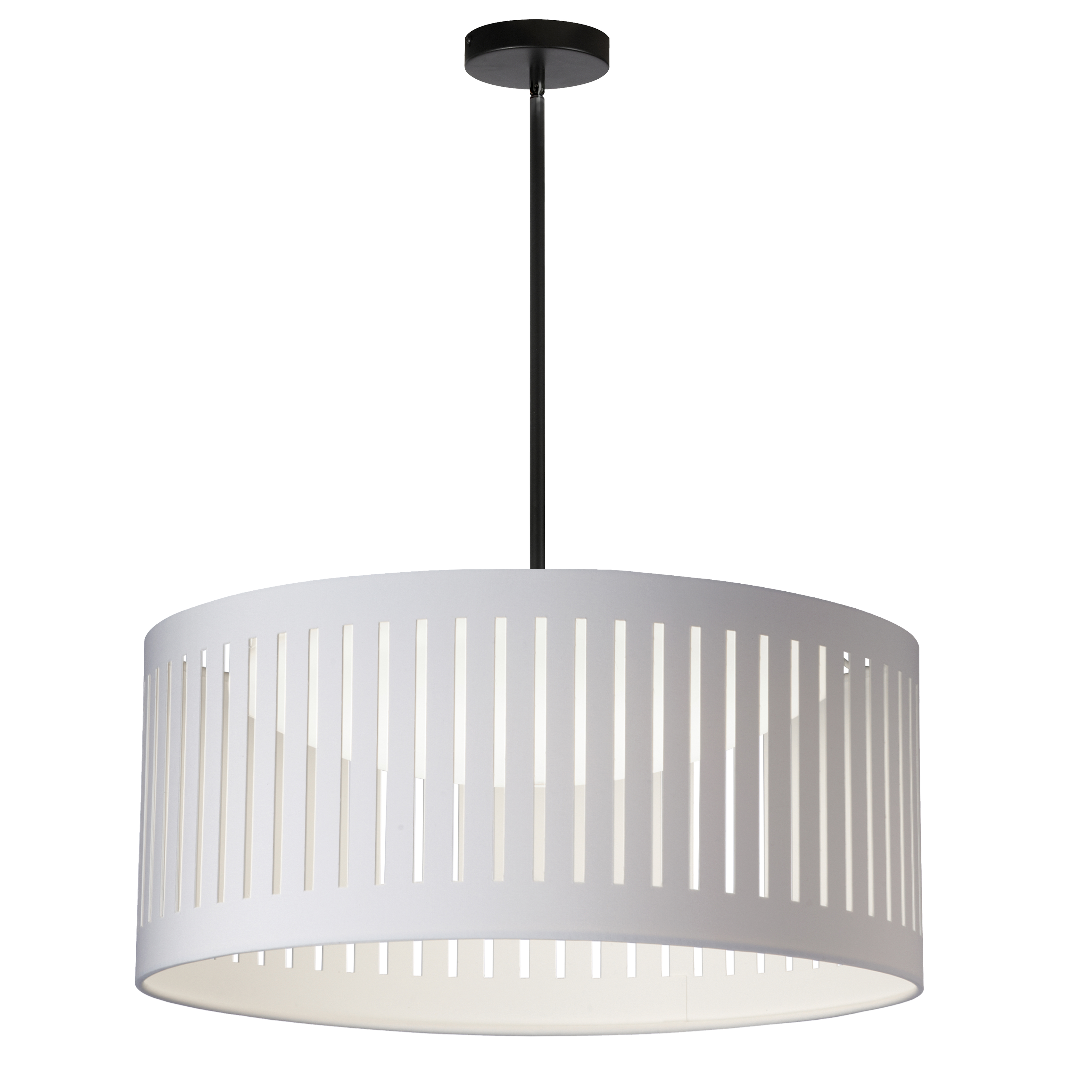 22W Slit Drum Pendant, MB with WH Shade