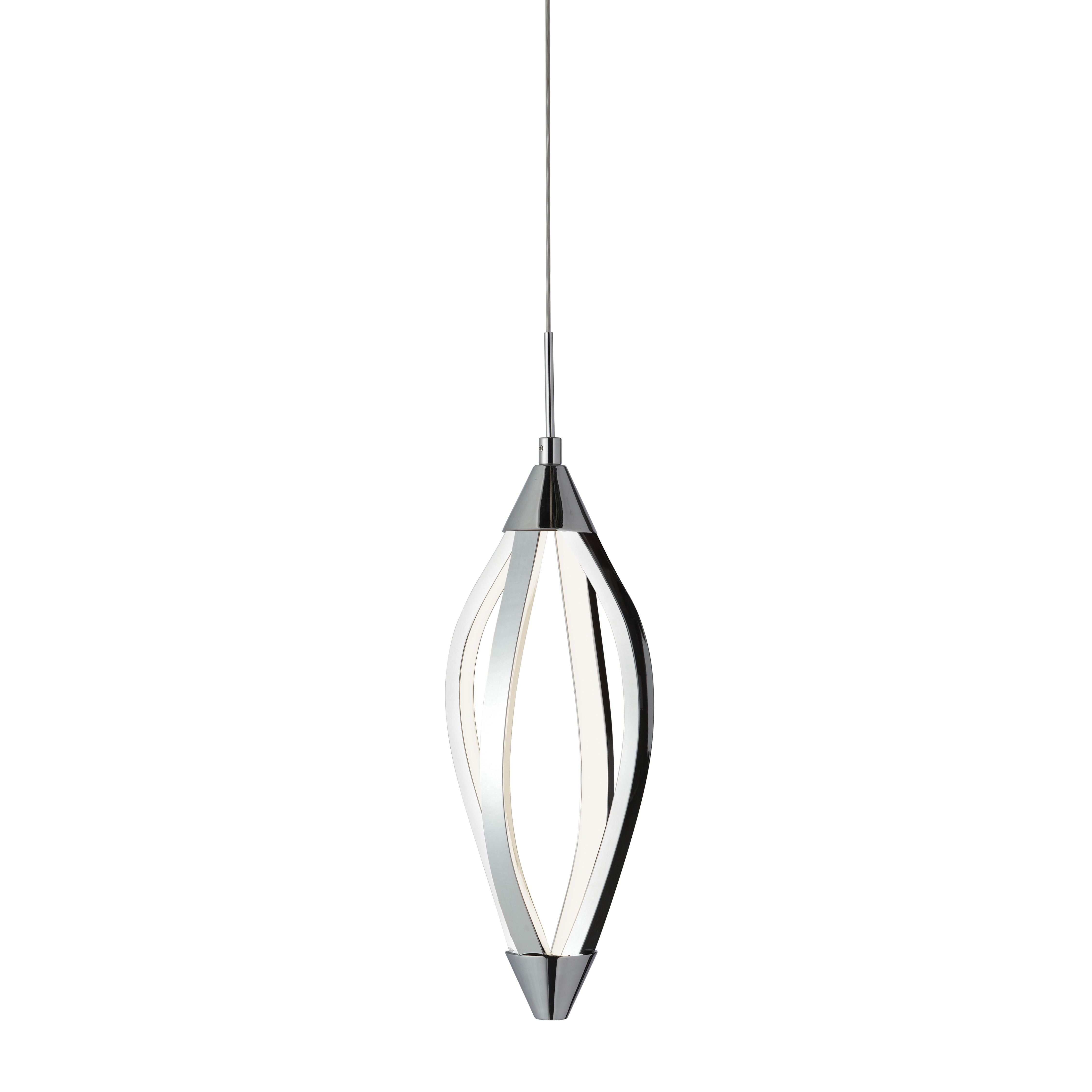 Pendant, w/Swooped Arms, Polished Chrome