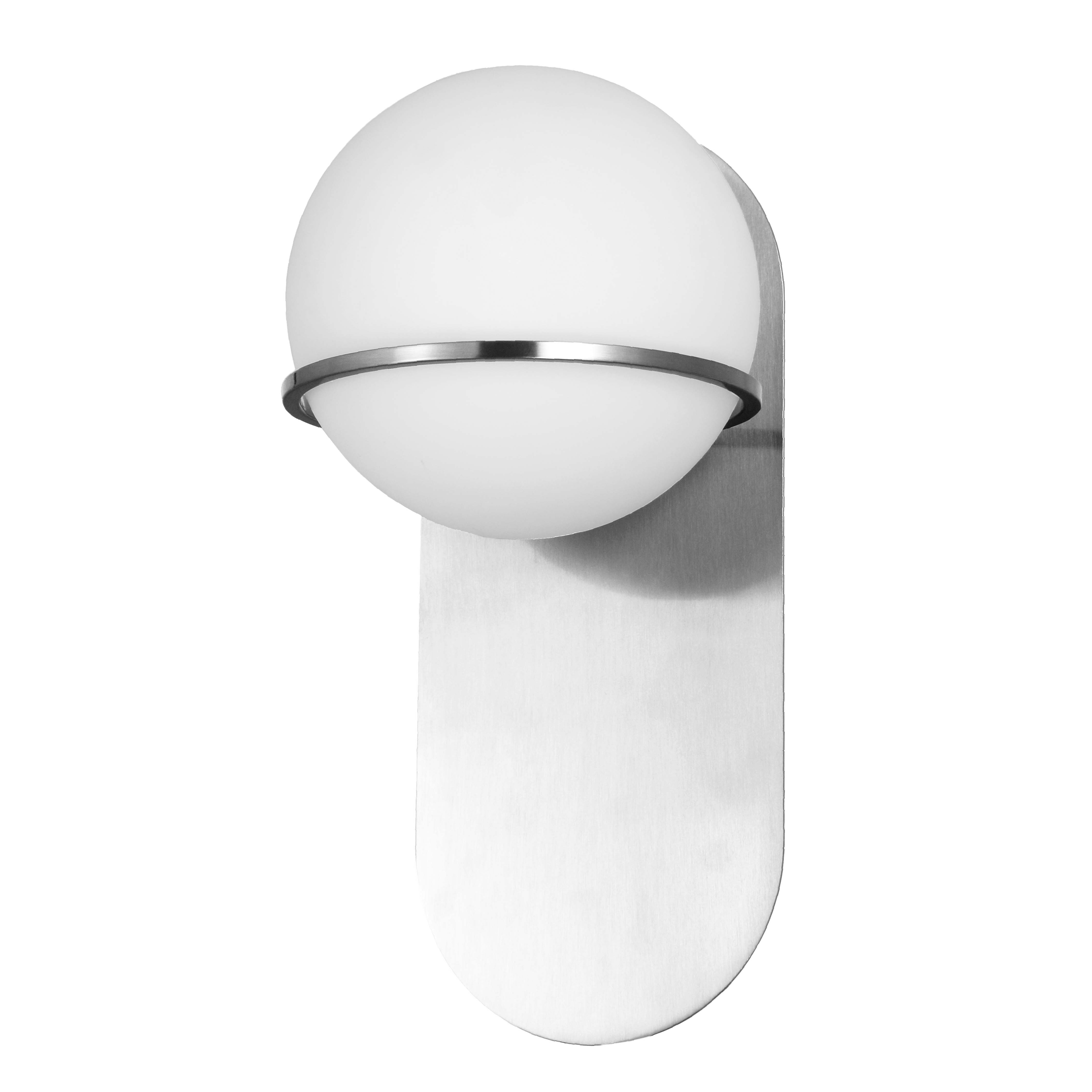 1LT Wall Sconce, PC w/ WH Glass