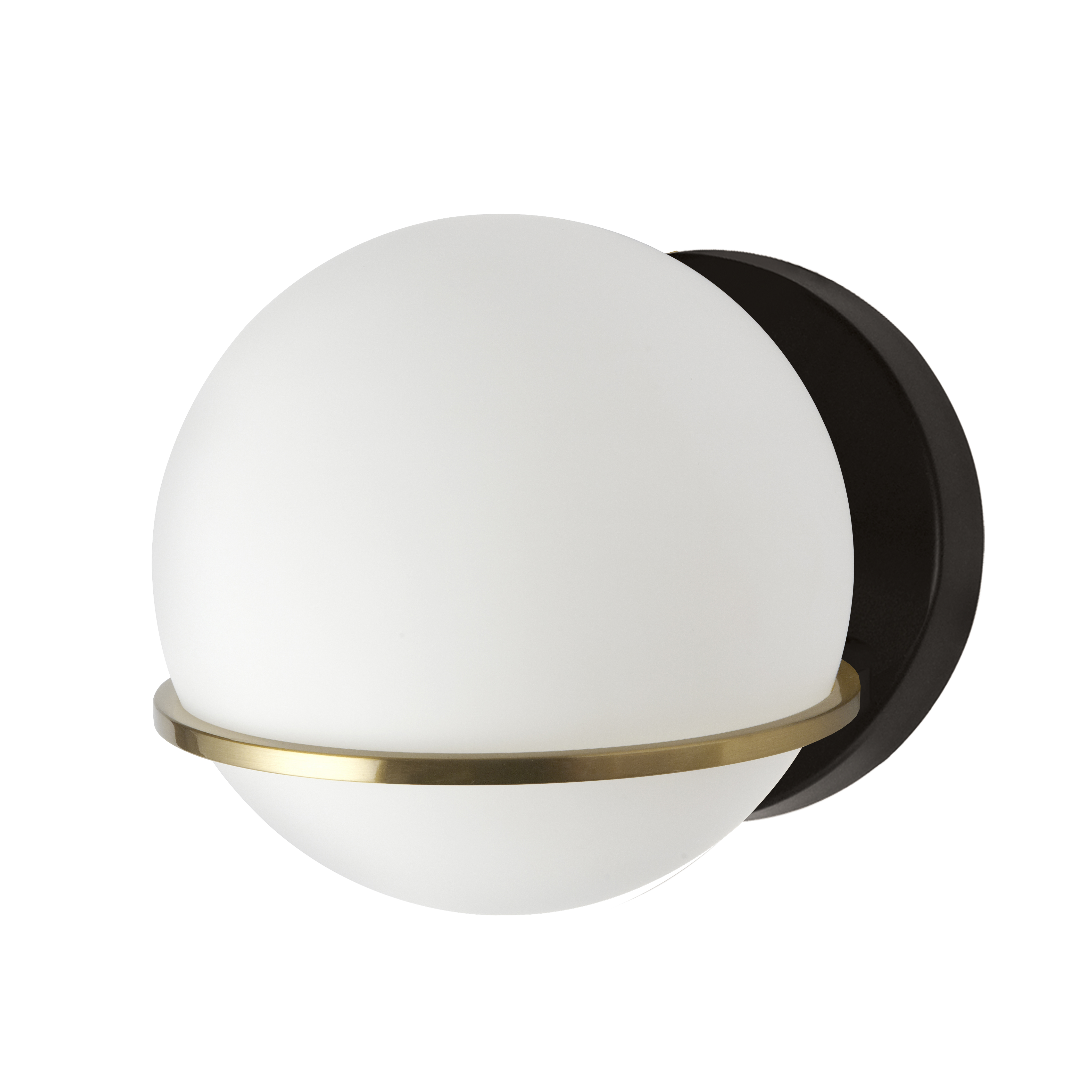 1LT Halogen Wall Sconce, MB/AGB with WH Opal Glass
