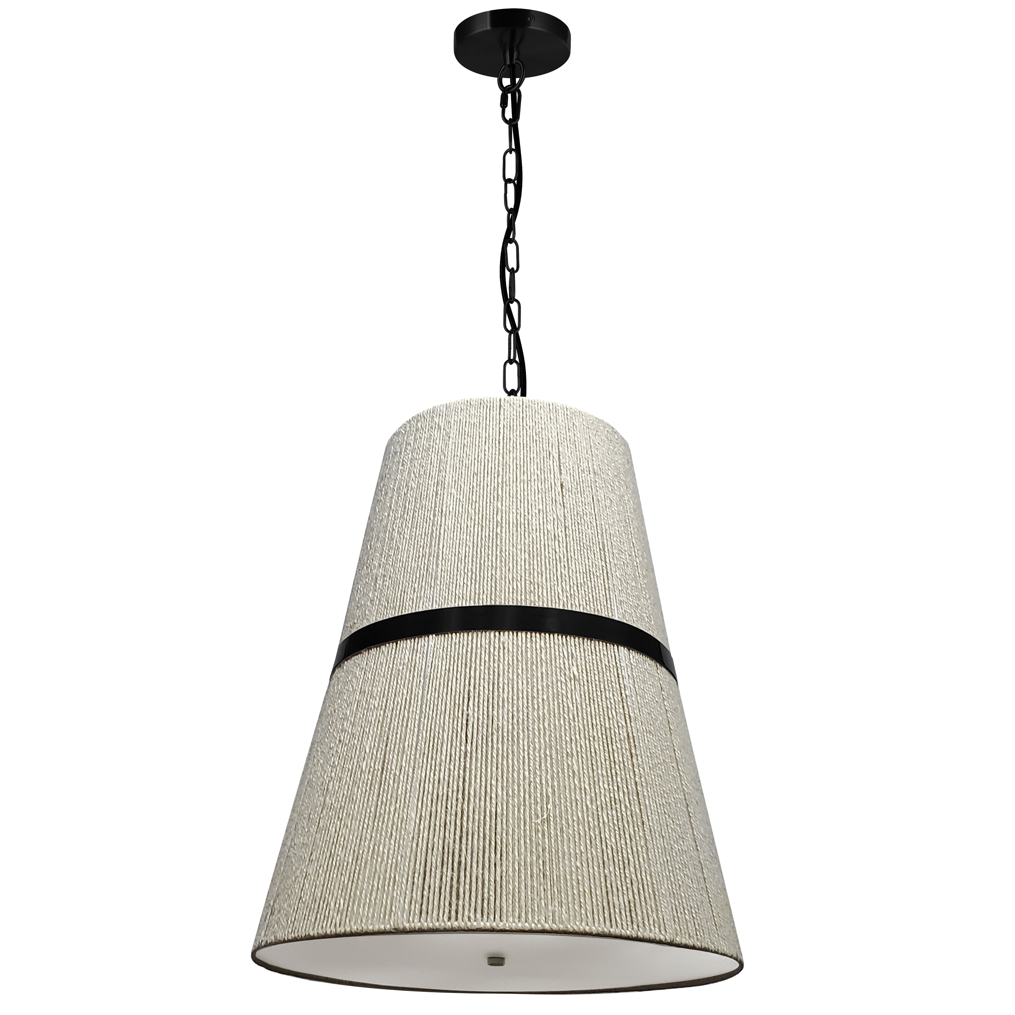 3LT Pendant, MB w/ NAT String Shade