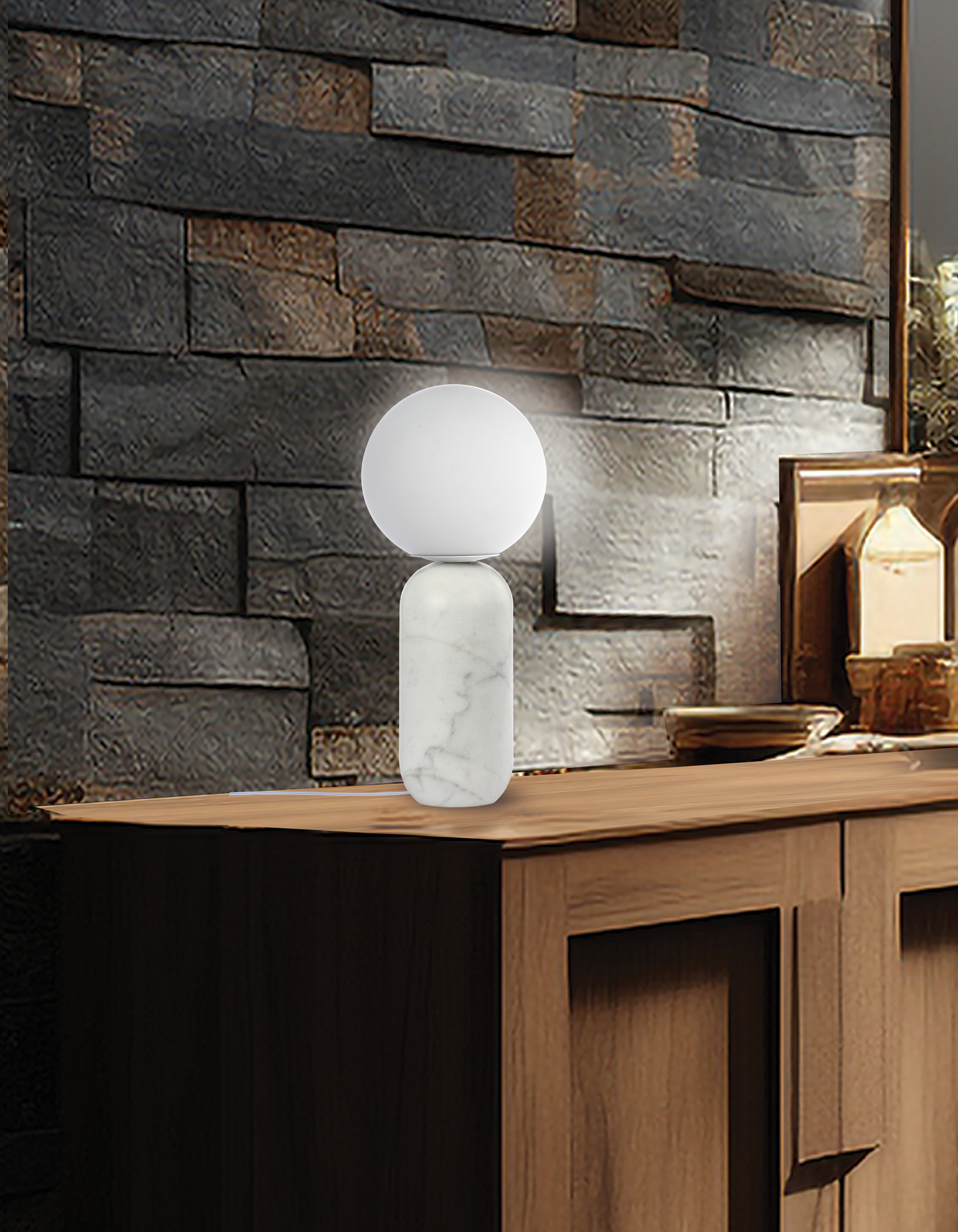 1LT Table Lamp, ALB w/ Opal Glass