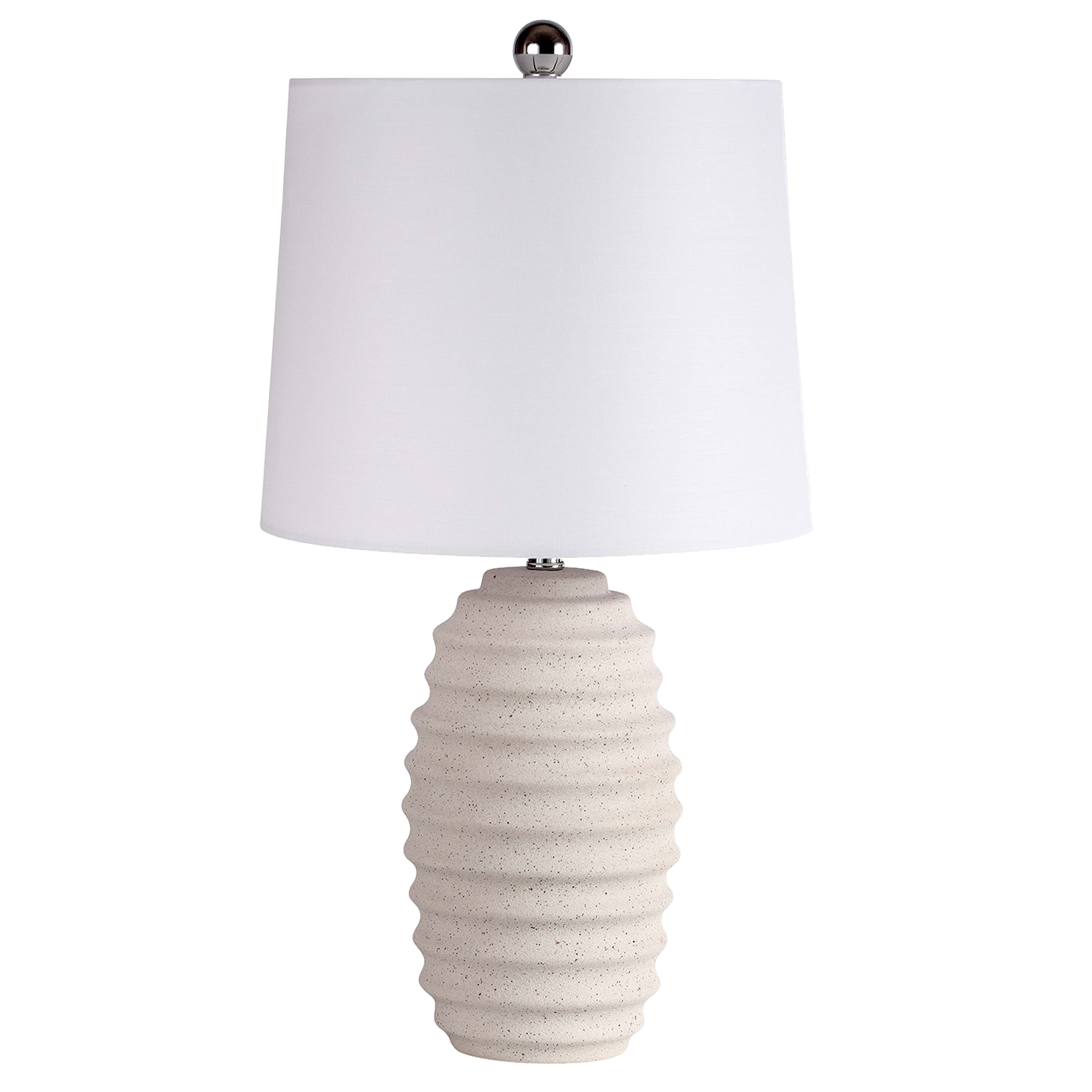 1LT Table Lamp, White w/ WH shade