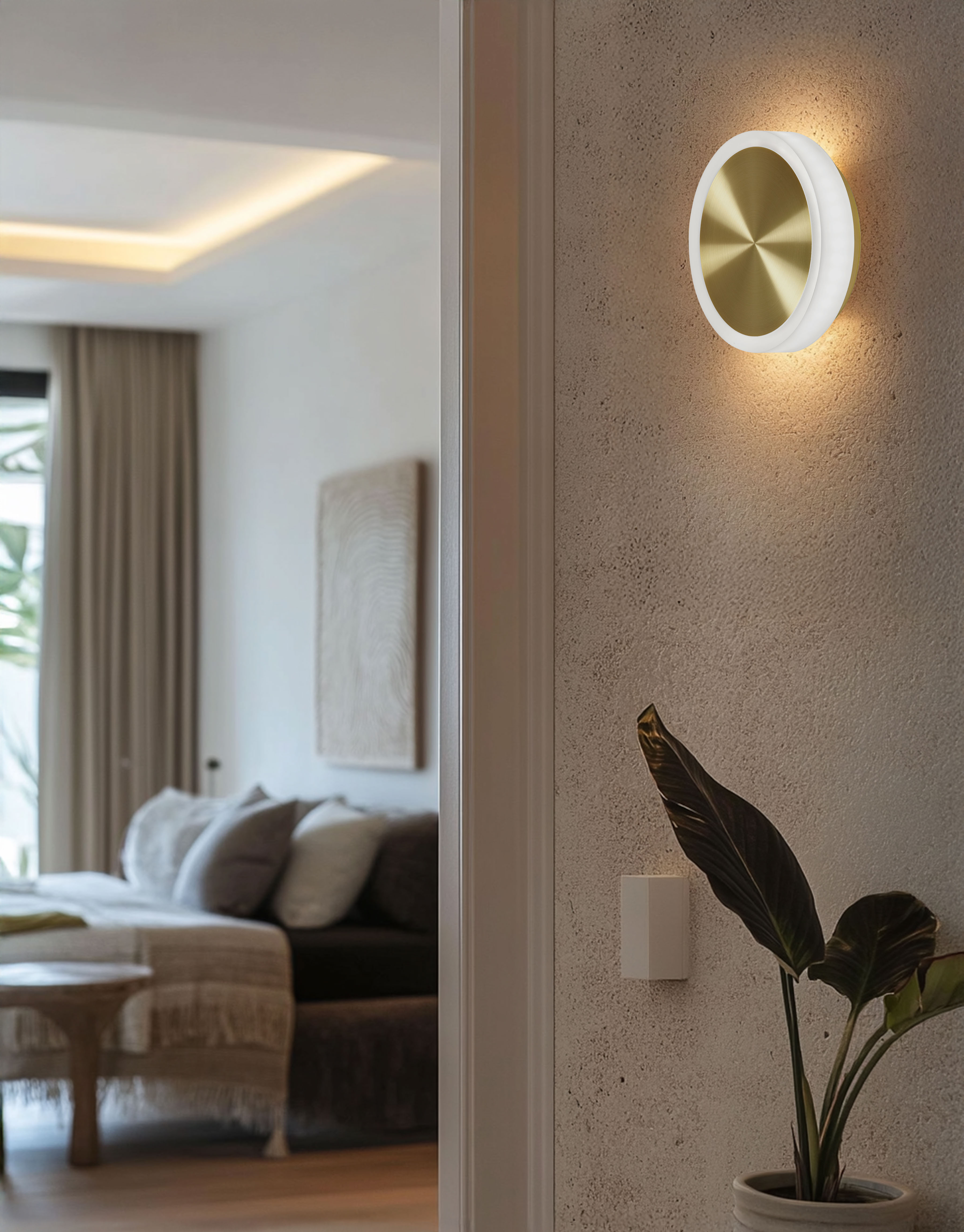 12W Wall Sconce, AGB w/ FR Acrylic Diffuser