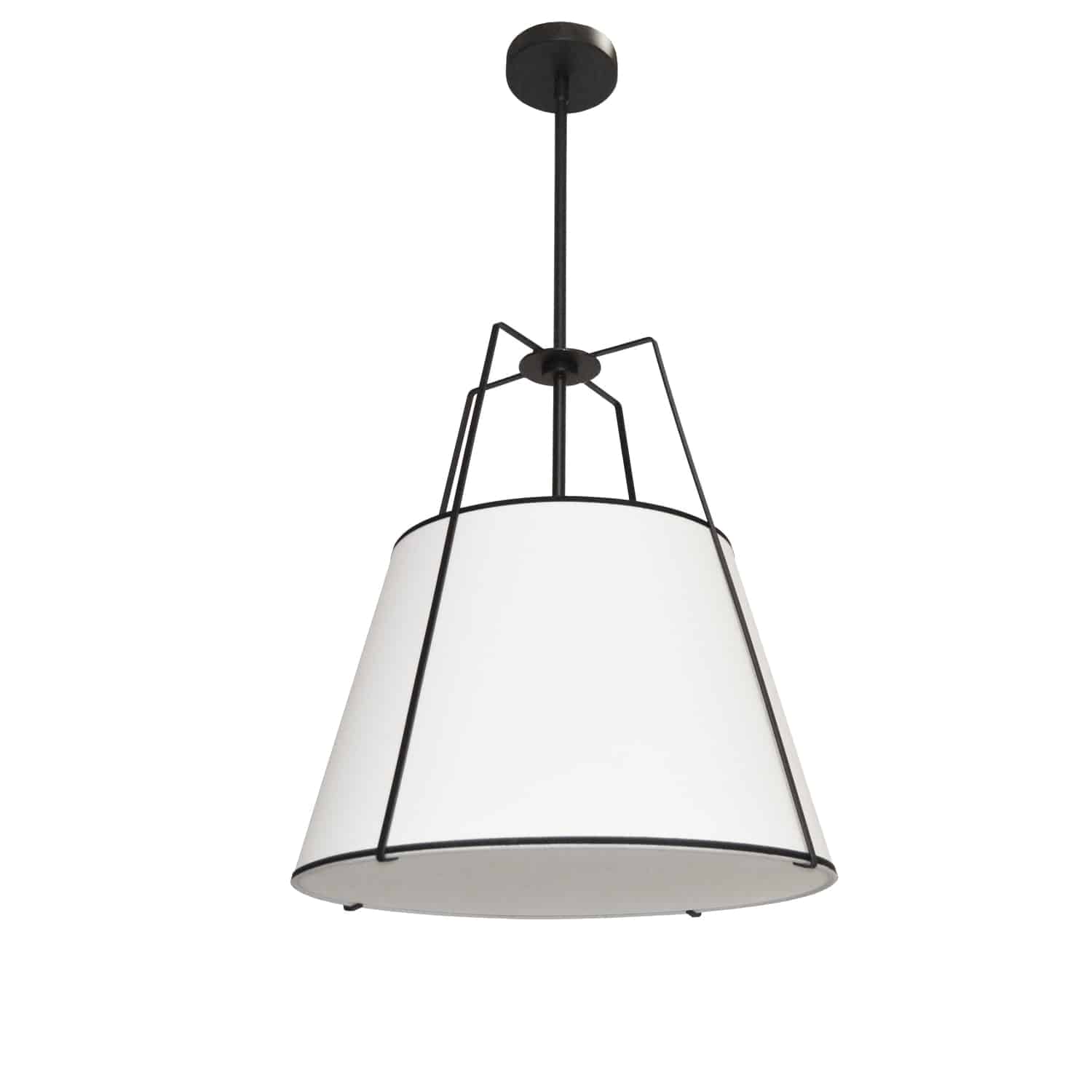 1LT Trapezoid Pendant, MB with WH Shade