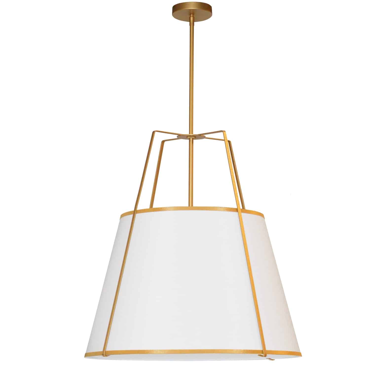 3LT Trapezoid Pendant GLD/WH Shade w/790 Diff