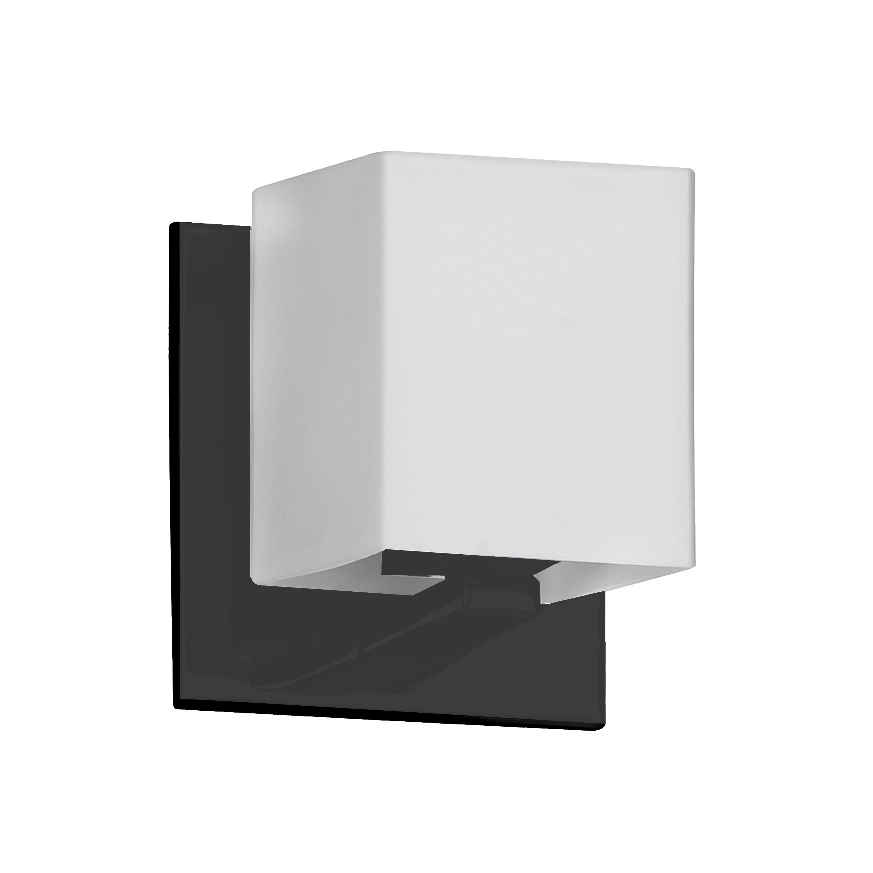 1LT Halogen Wall Sconce, MB w/ WH Glass