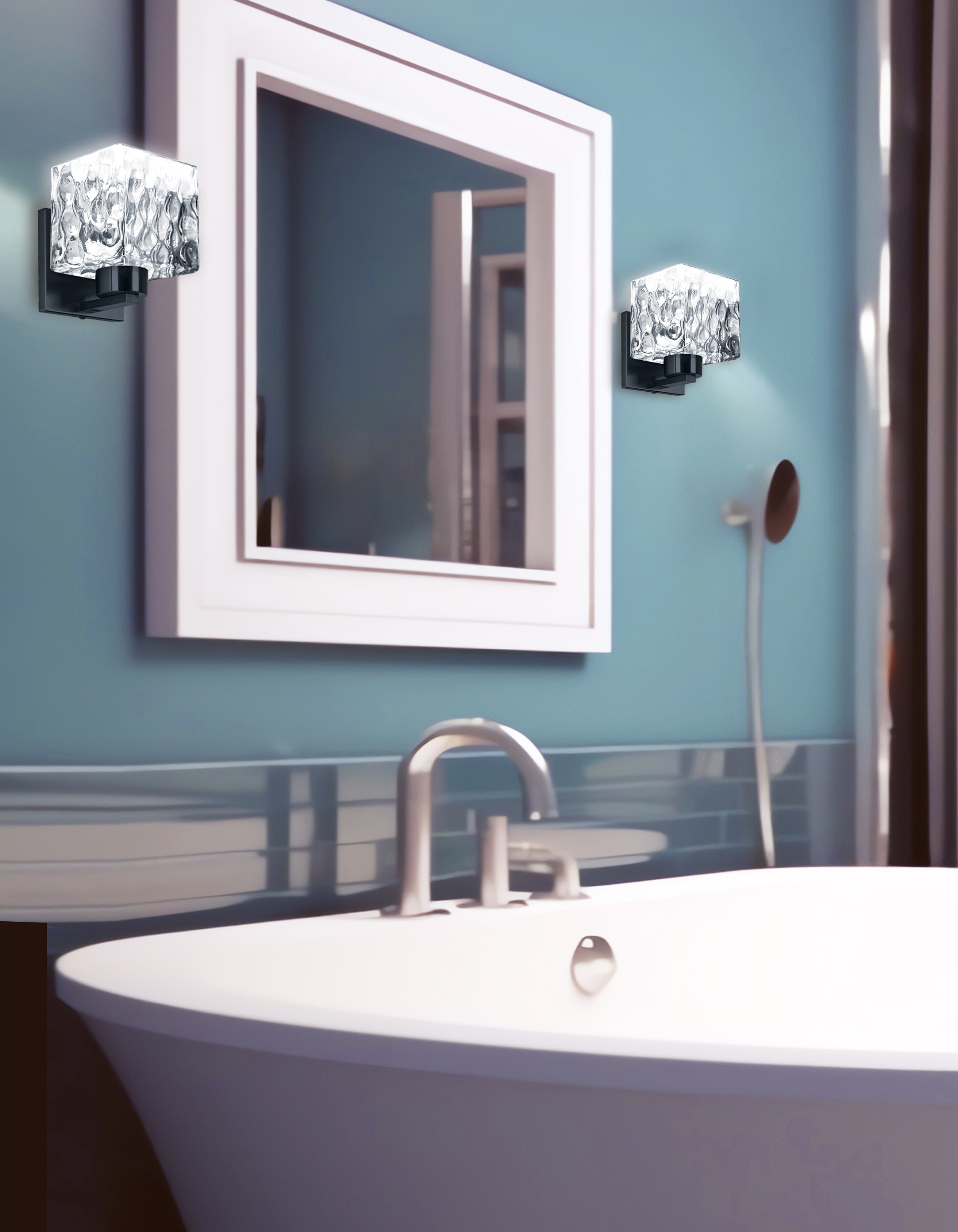 1LT Wall Sconce, MB w/ CLR Water Glass