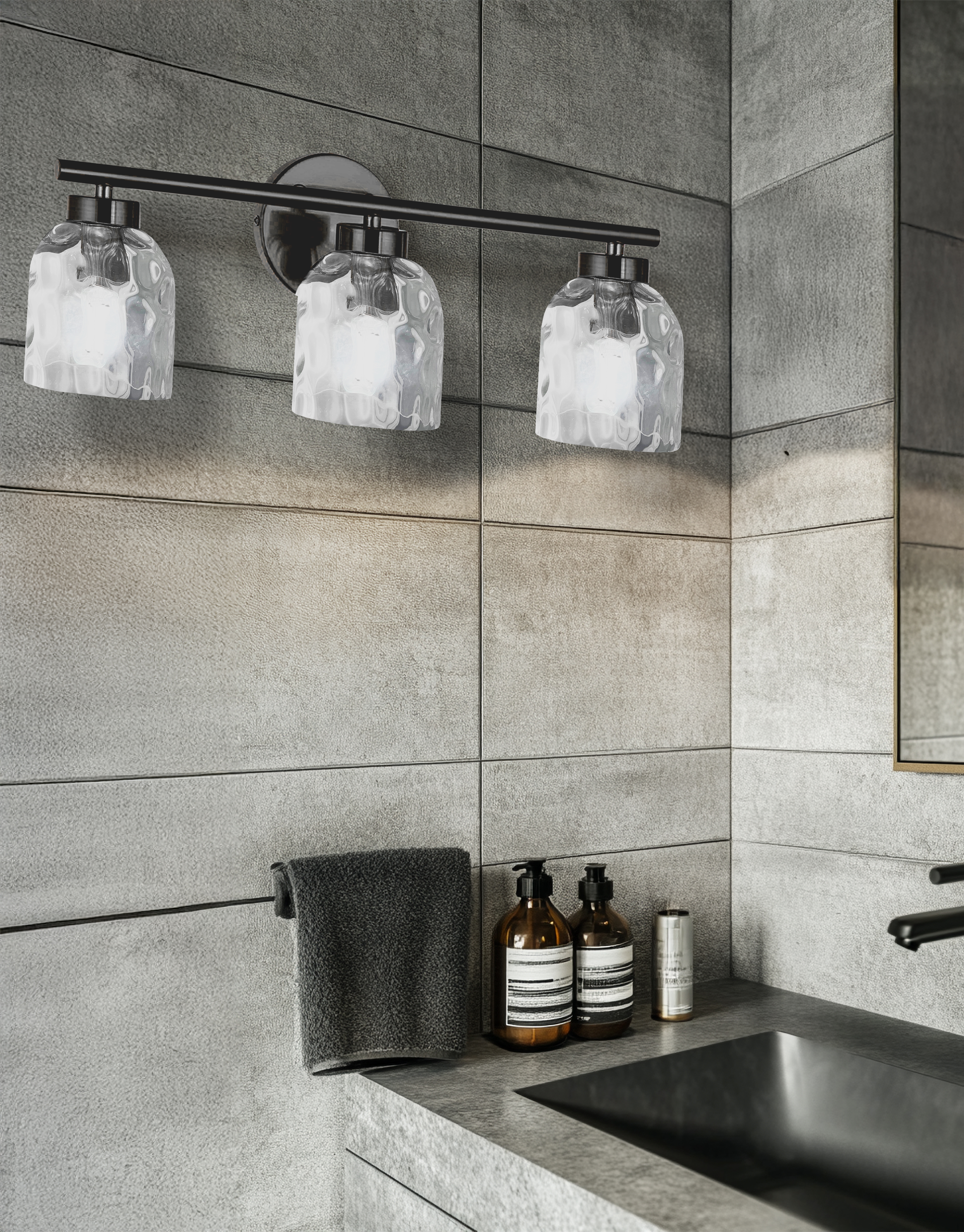 3LT Vanity, AGB w/ CLR Water Glass