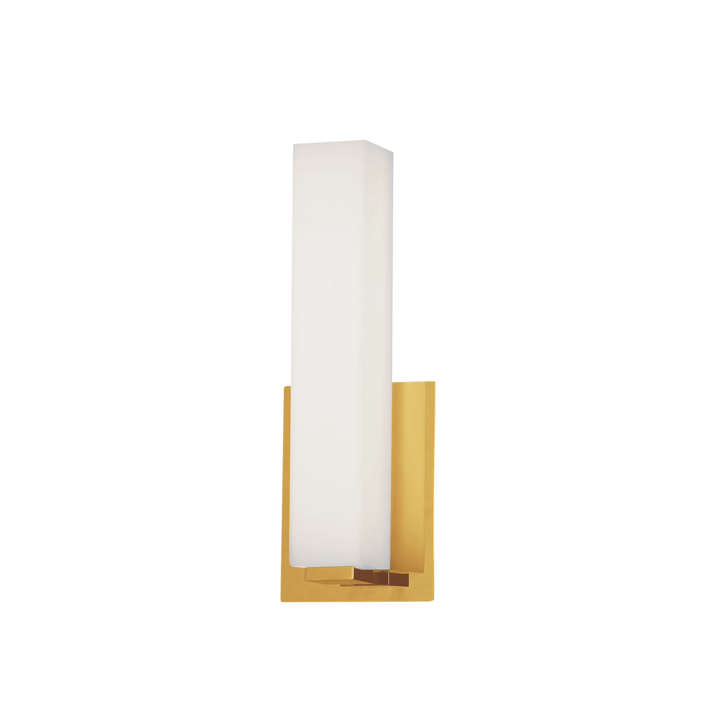 12W Wall Sconce, AGB w/ WH Glass