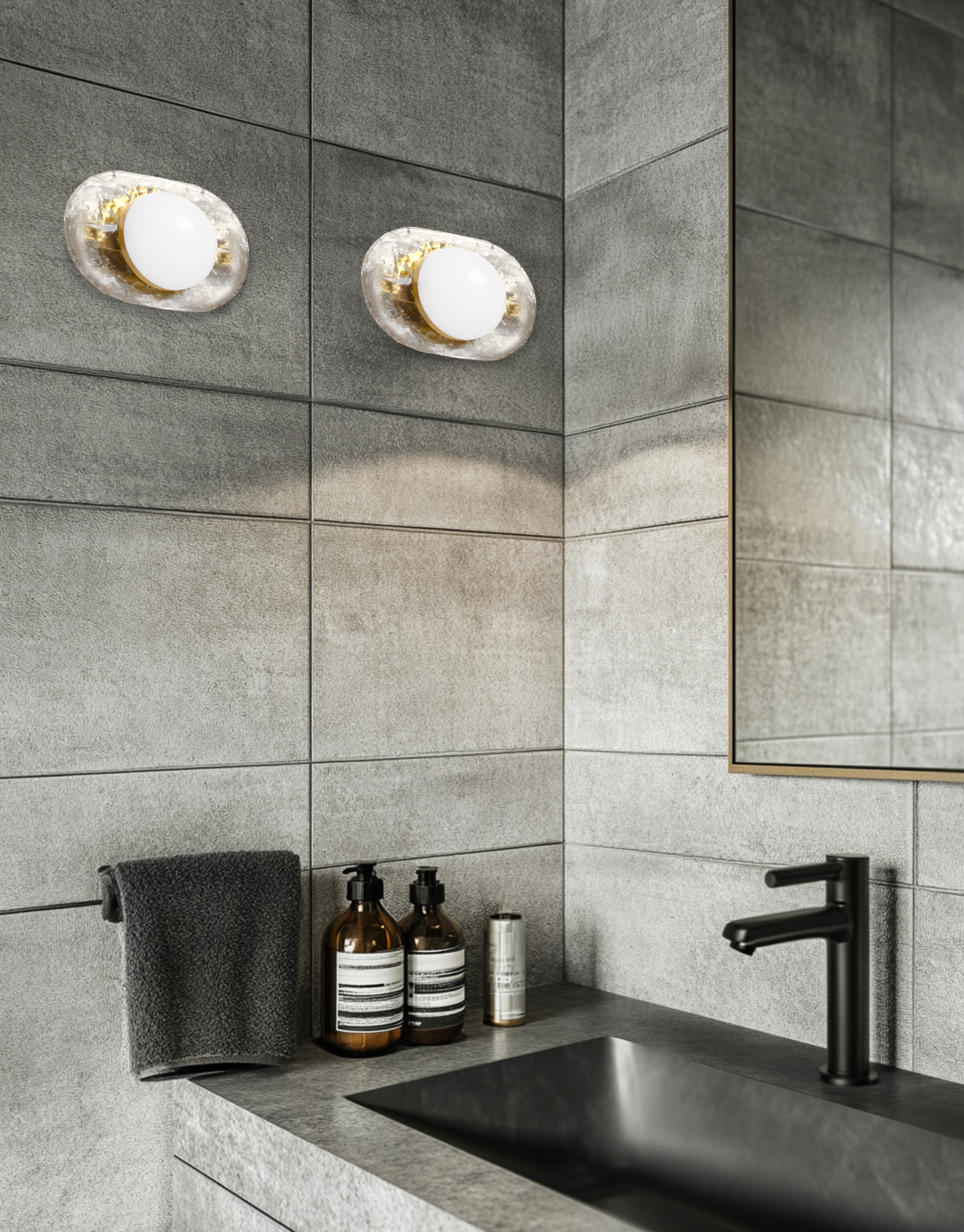 10W Wall Sconce, AGB w/ CLR Glass