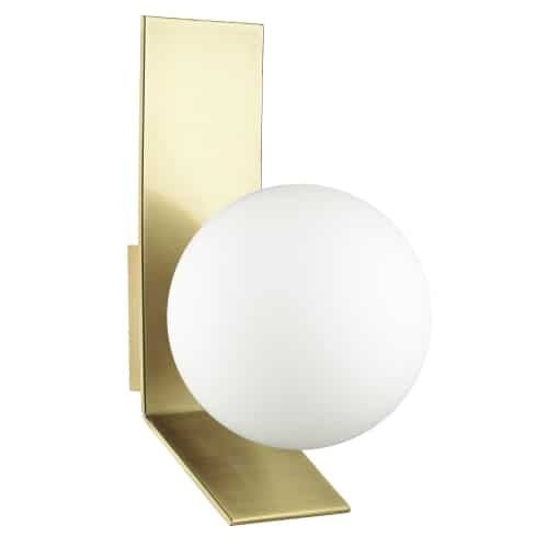 1LT Halogen Wall Sconce, AGB w/ Opal White Glass