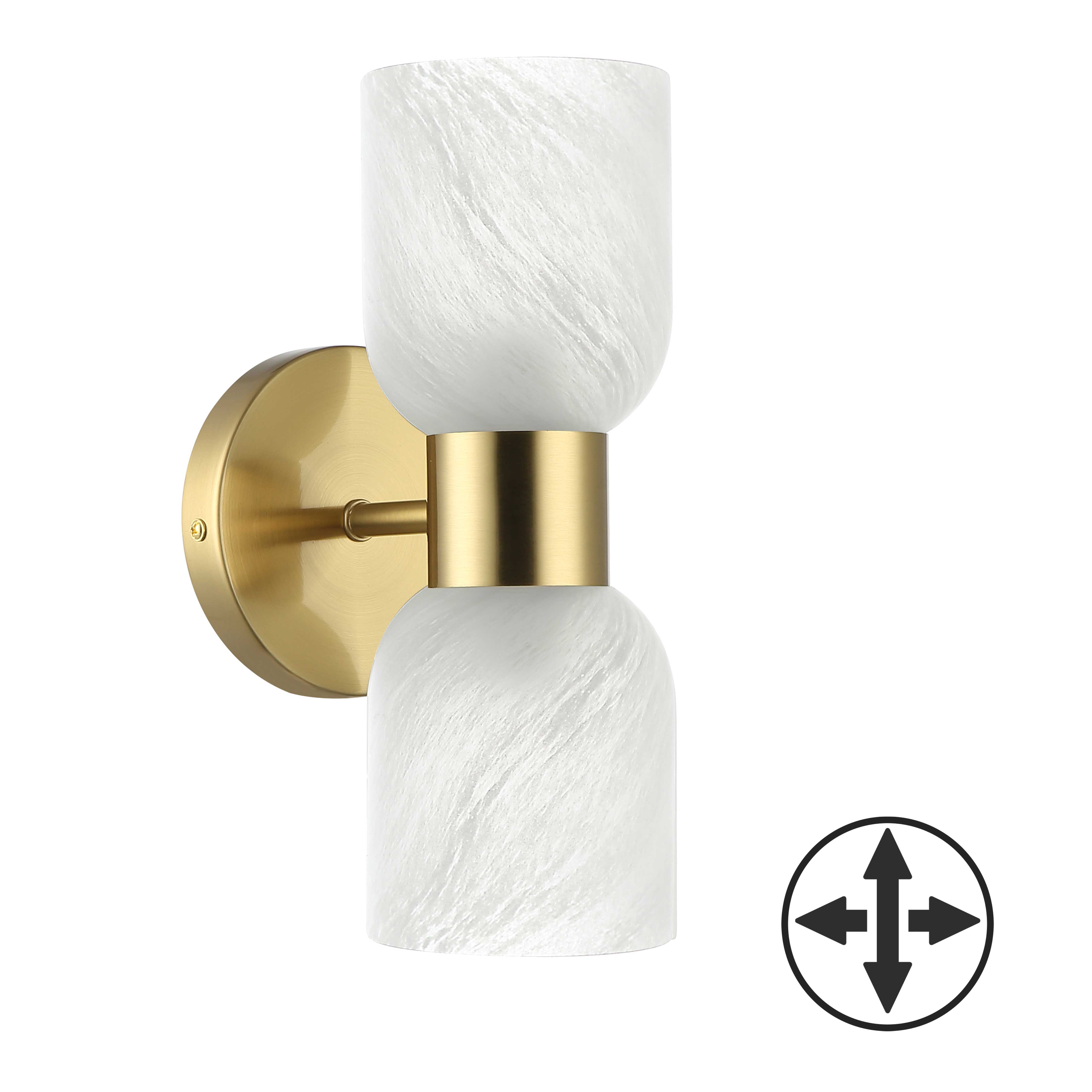 2LT Wall Sconce, AGB w/ Faux Alabaster