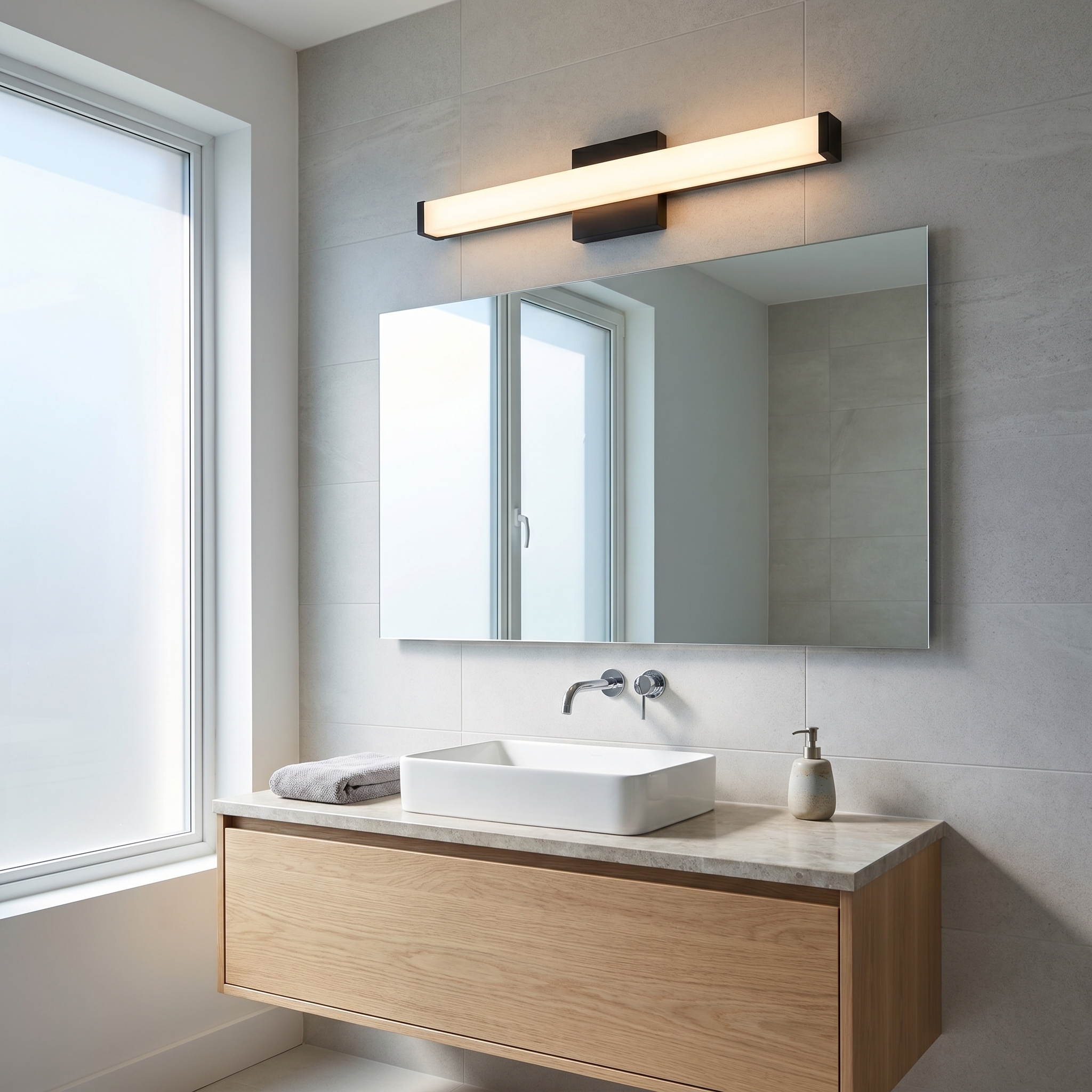 24W 5CCT Vanity, MB w/ WH Diffuser